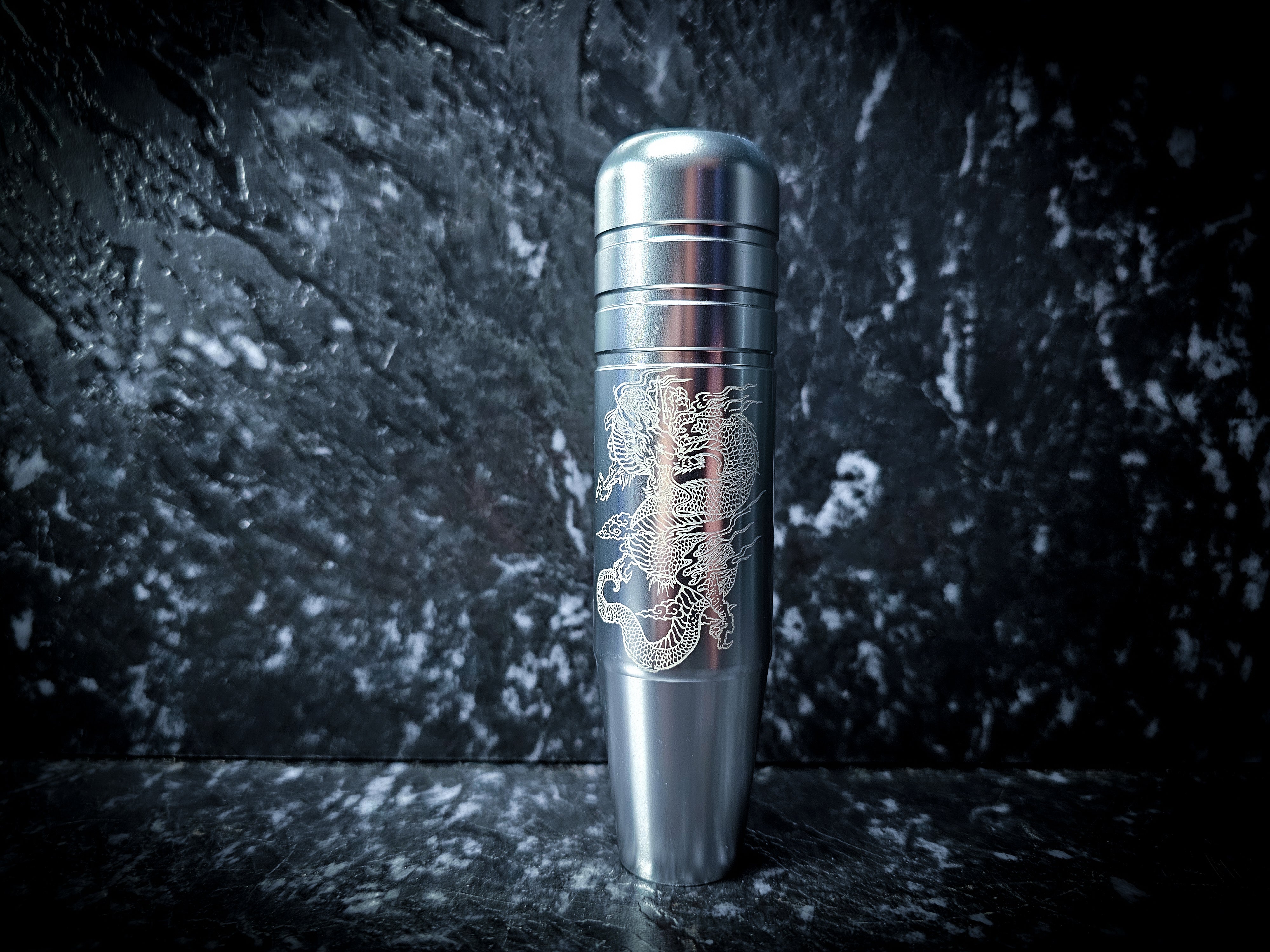 Traditional Dragon Etch Sleek Tall Manual Gear Knobs