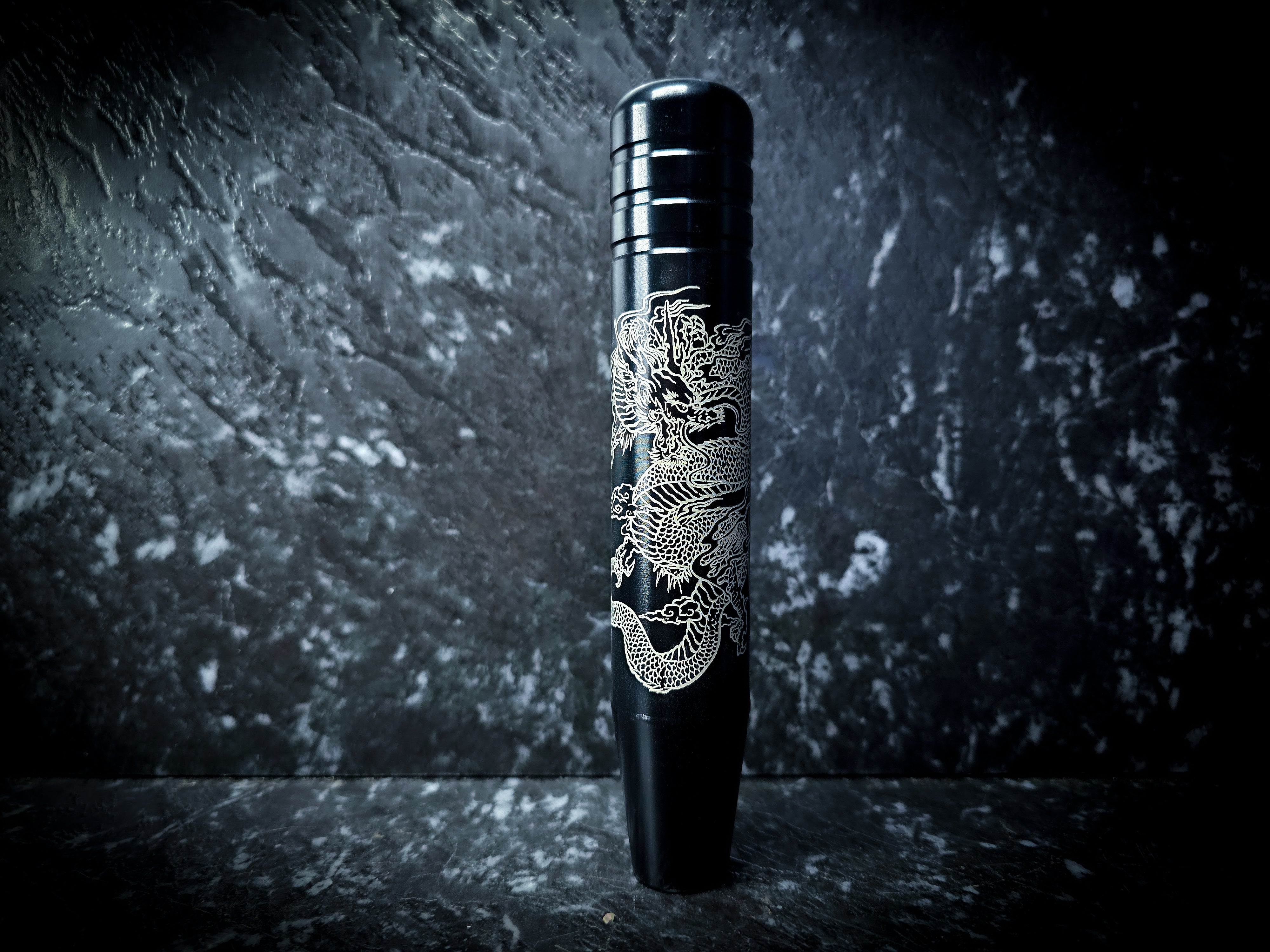 Traditional Dragon Etch Sleek Tall Manual Gear Knobs