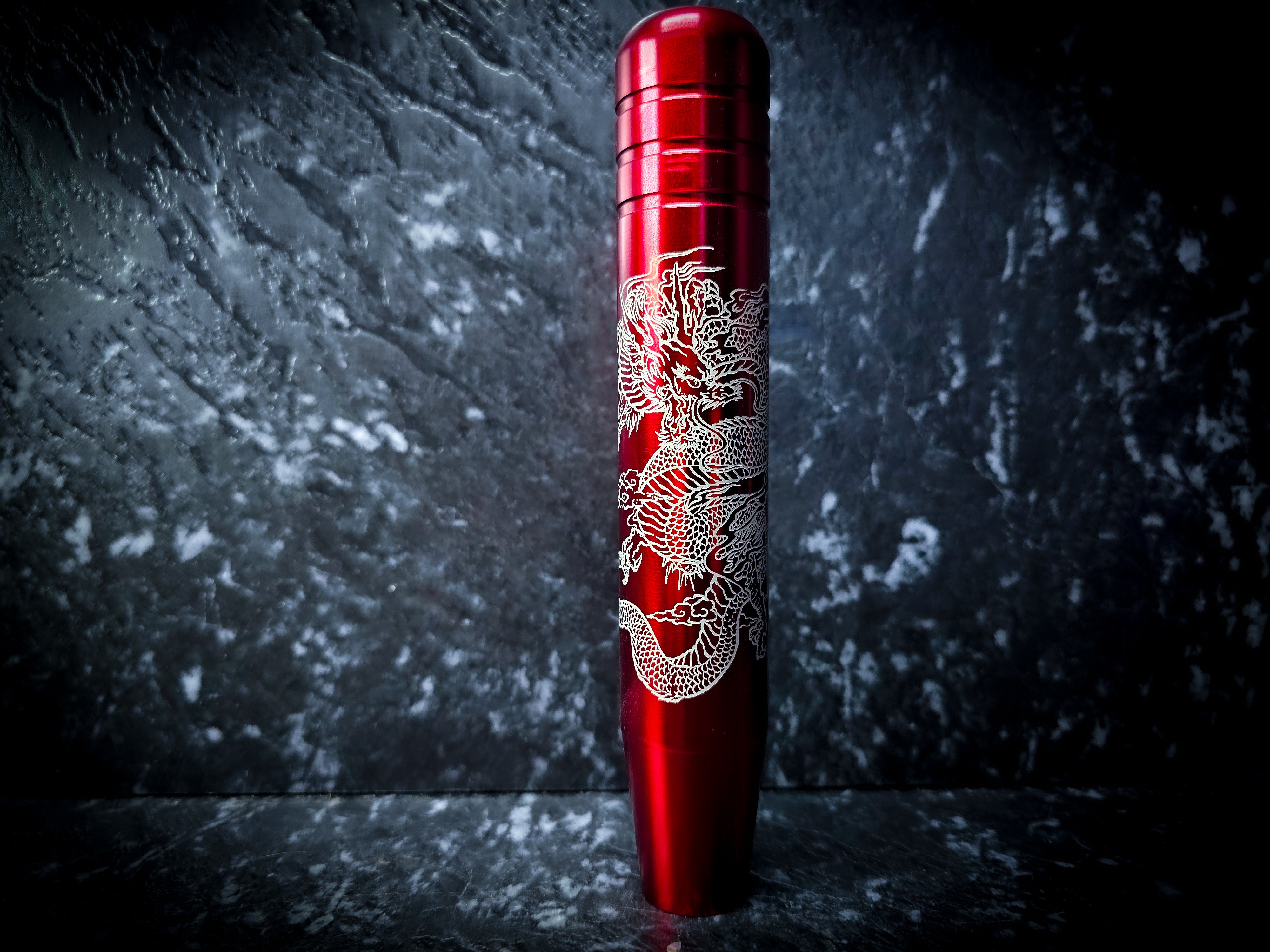 Traditional Dragon Etch Sleek Tall Manual Gear Knobs