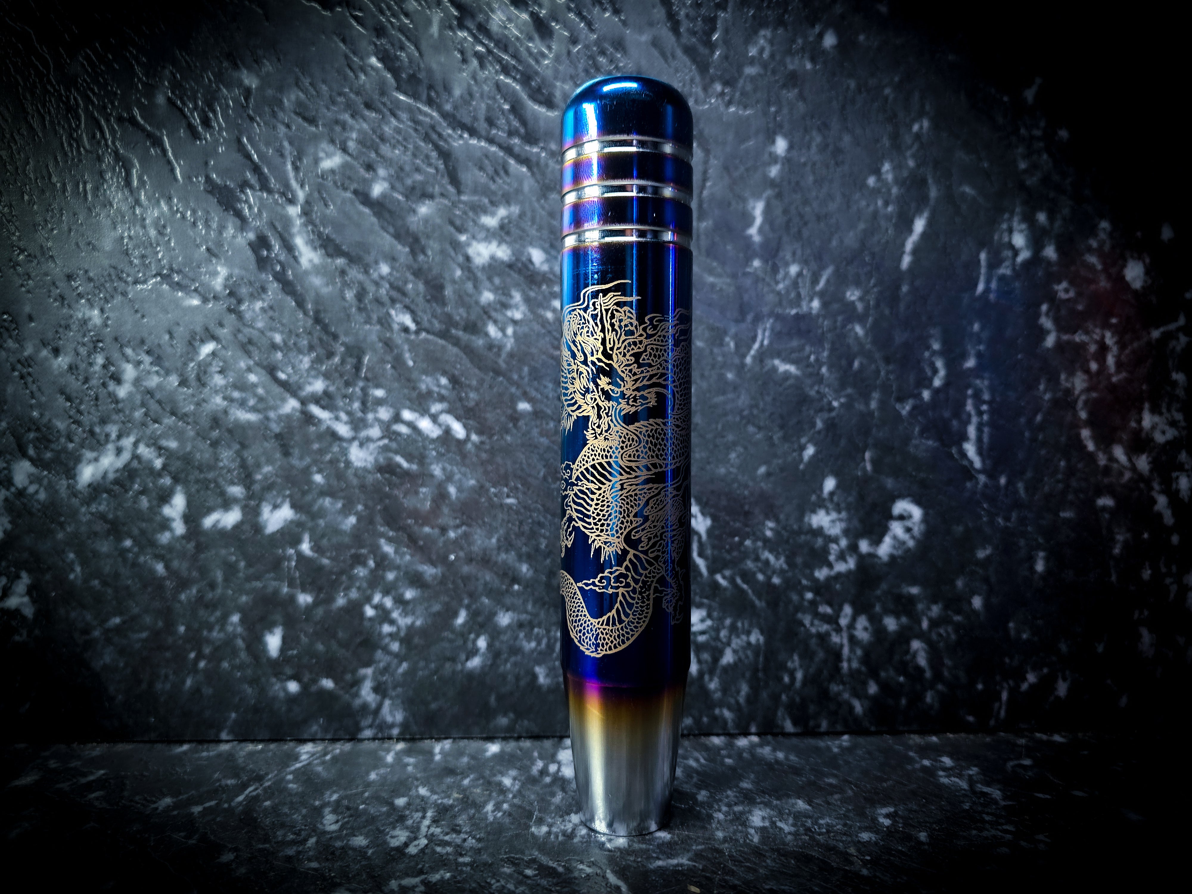 Traditional Dragon Etch Sleek Tall Manual Gear Knobs