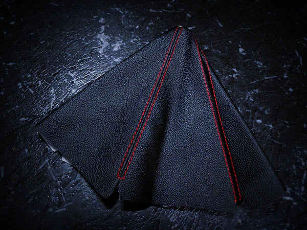 Black Leather & Red Stitch Manual Gear Boot