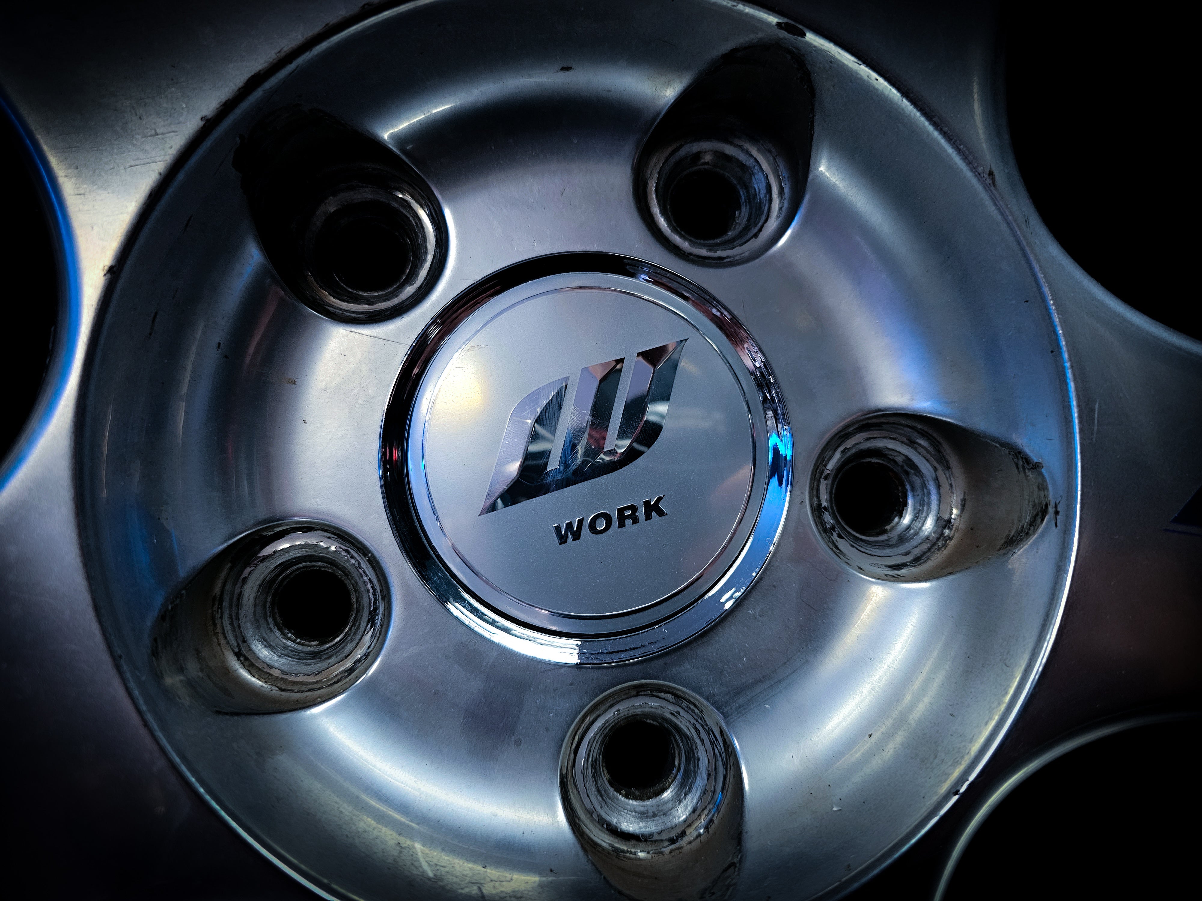 WORK Style Silver Lifted Logo Meister S1 3P Double Silver Centre Caps (early generation)