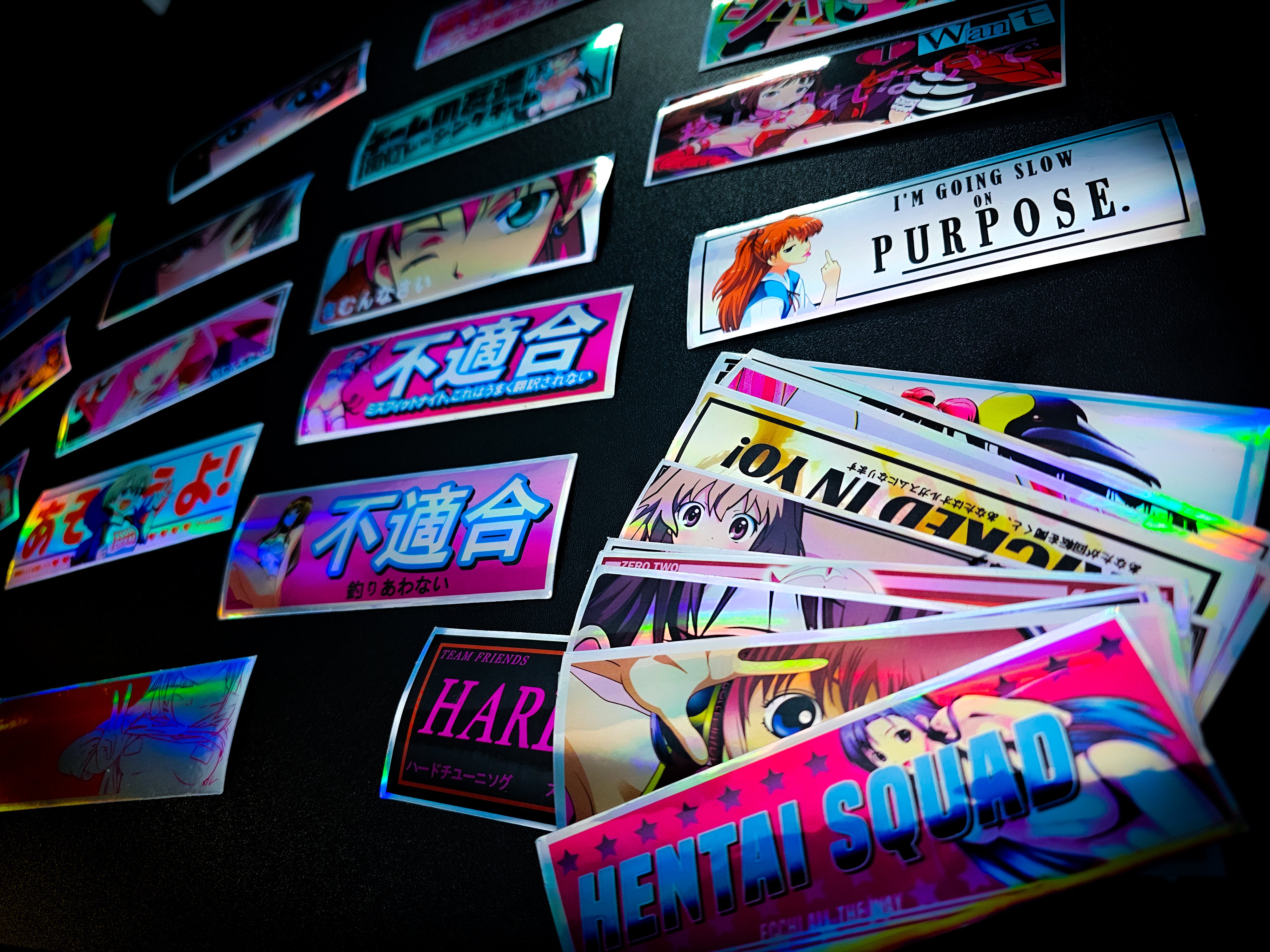 JDM Girl Slap Silver Holographic Decal 32 Pack
