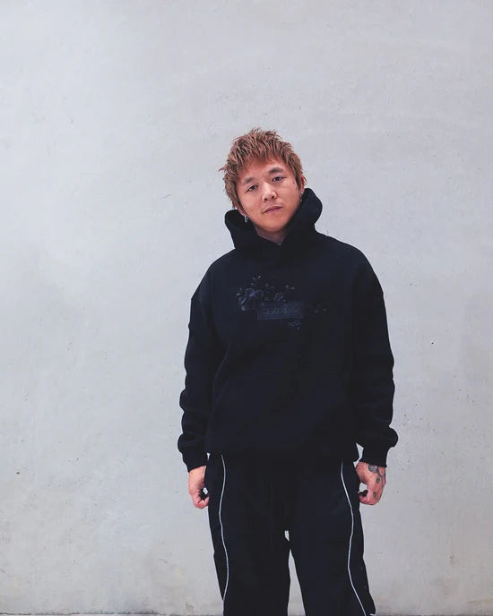 KOKAINE ~ "Black Blossom" Embroidered Hoodie // BLACK