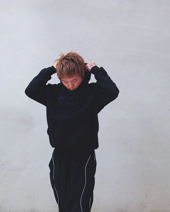 KOKAINE ~ "Black Blossom" Embroidered Hoodie // BLACK