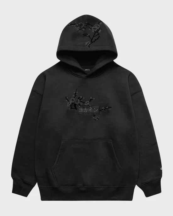 KOKAINE ~ "Black Blossom" Embroidered Hoodie // BLACK