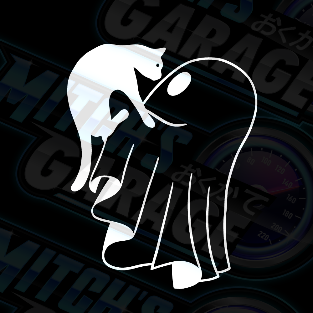 Ghost Holding Cat Vinyl Decal