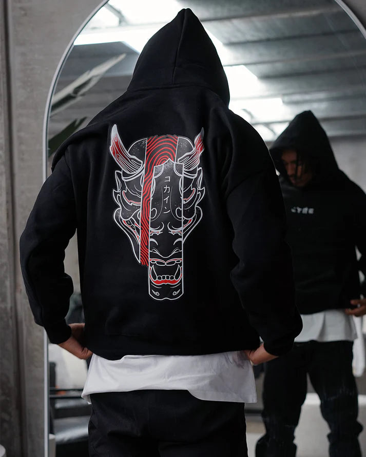 KOKAINE ~ "Hannya" Hoodie // BLACK