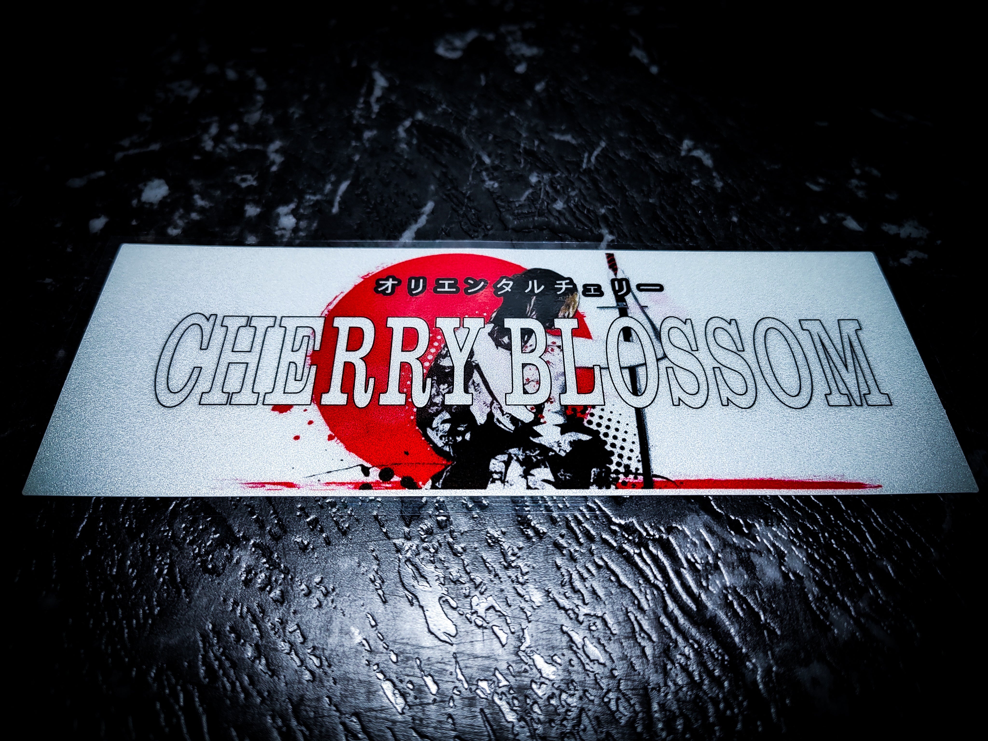 Samurai Cherry Blossom Reflective Slap Sticker