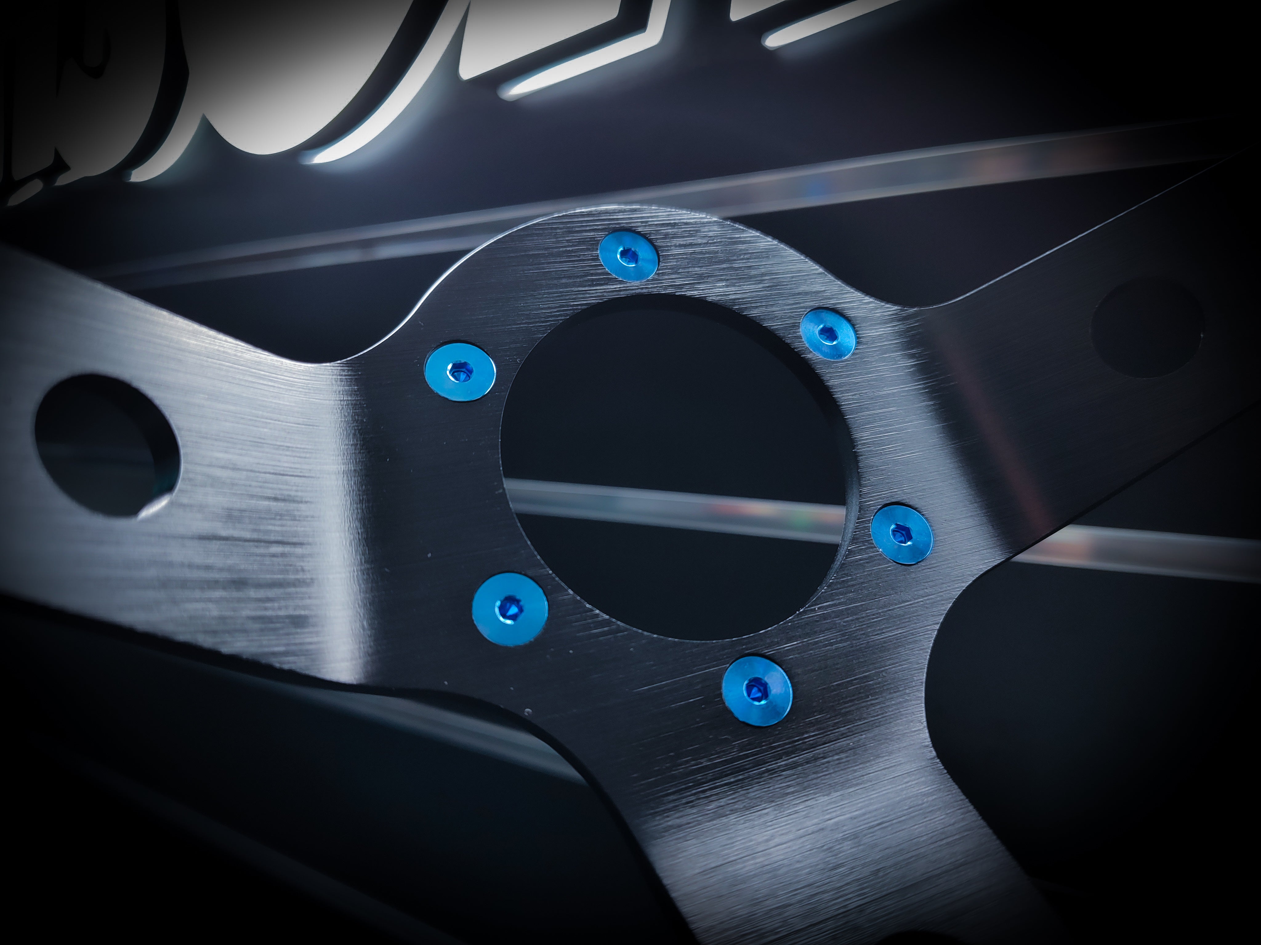 Ice Blue Grade 5 Titanium Steering Wheel Bolt Set