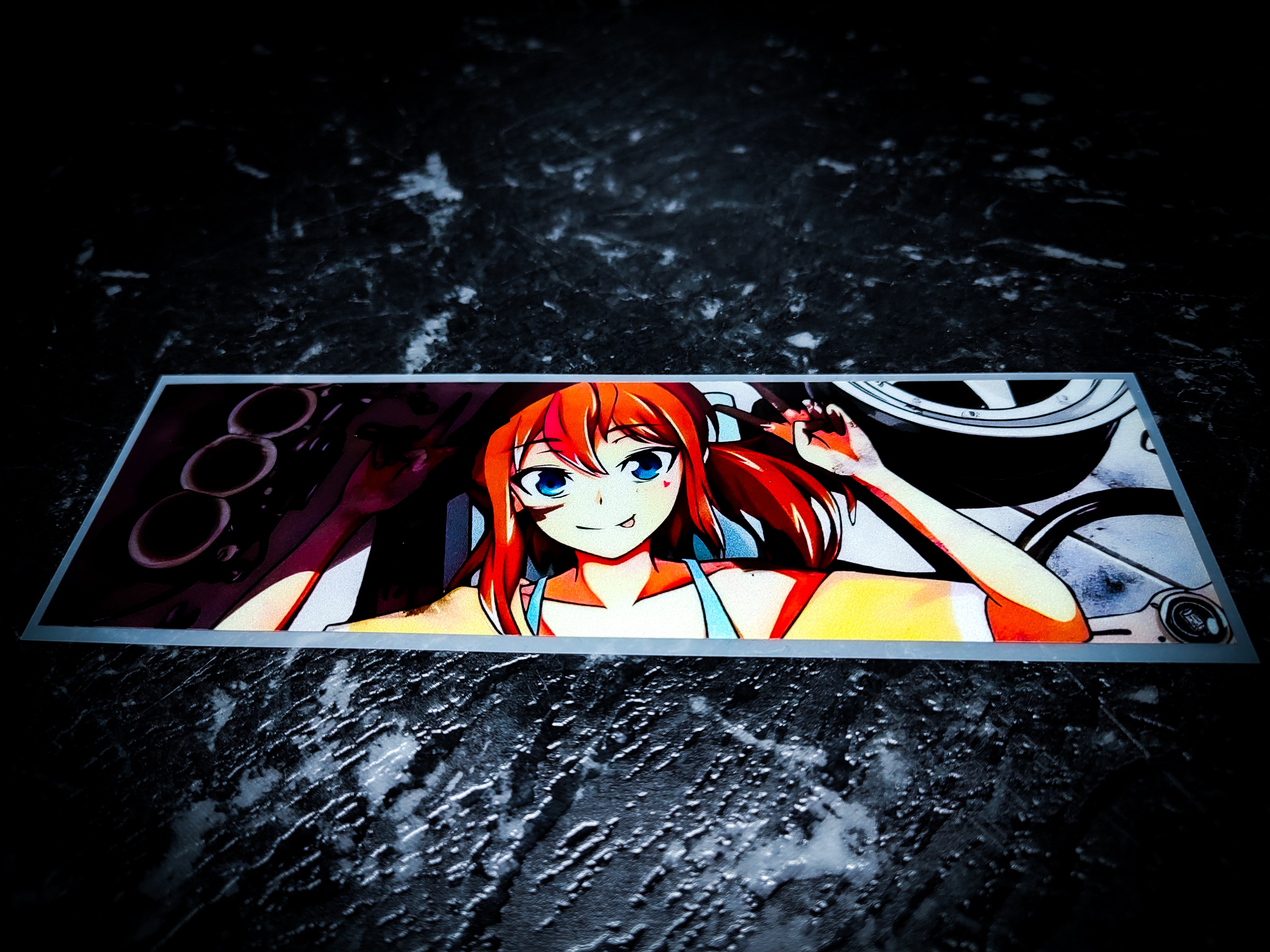 Cute Anime Hands Dirty Tuner Girl Reflective Slap Sticker