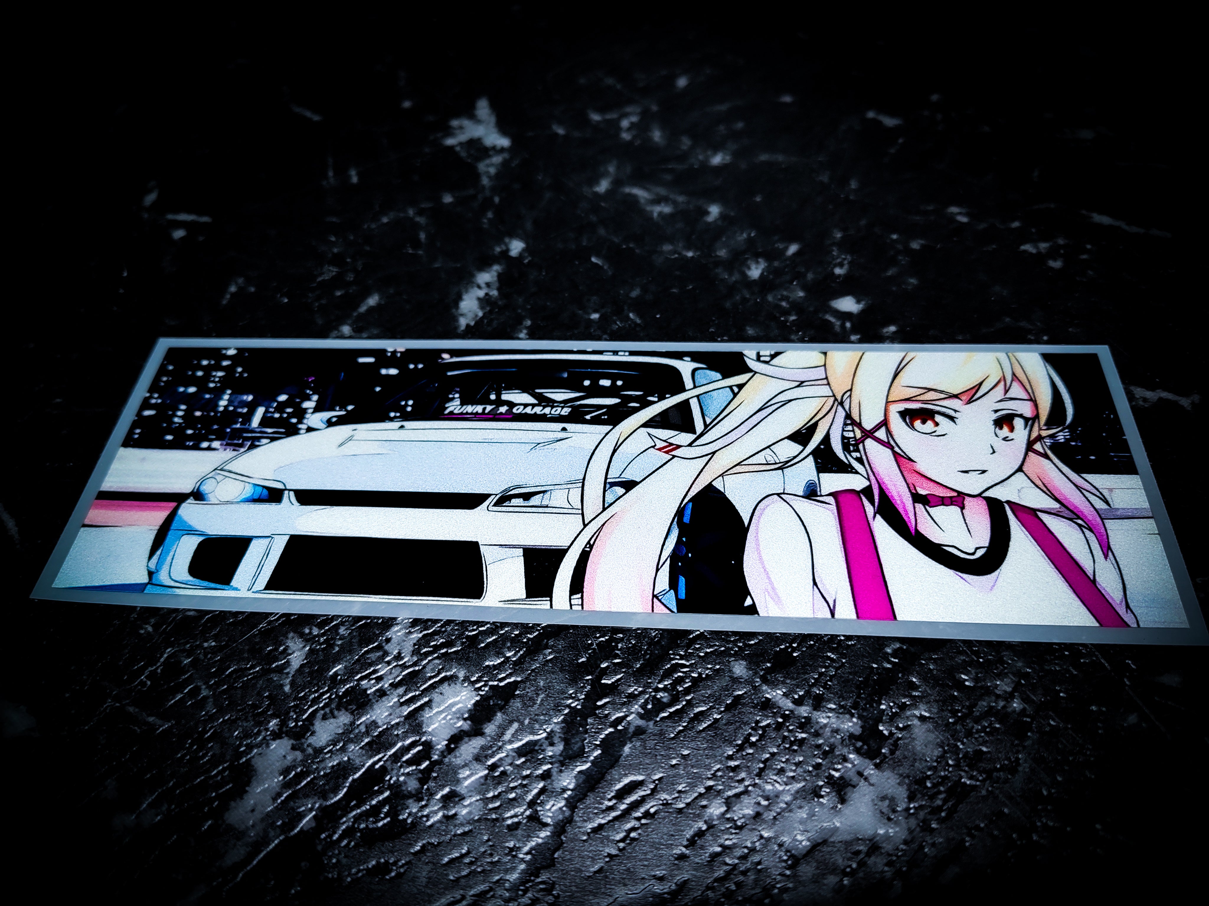 Cute Anime Blonde Tuner Girl S15 Silvia Reflective Slap Sticker