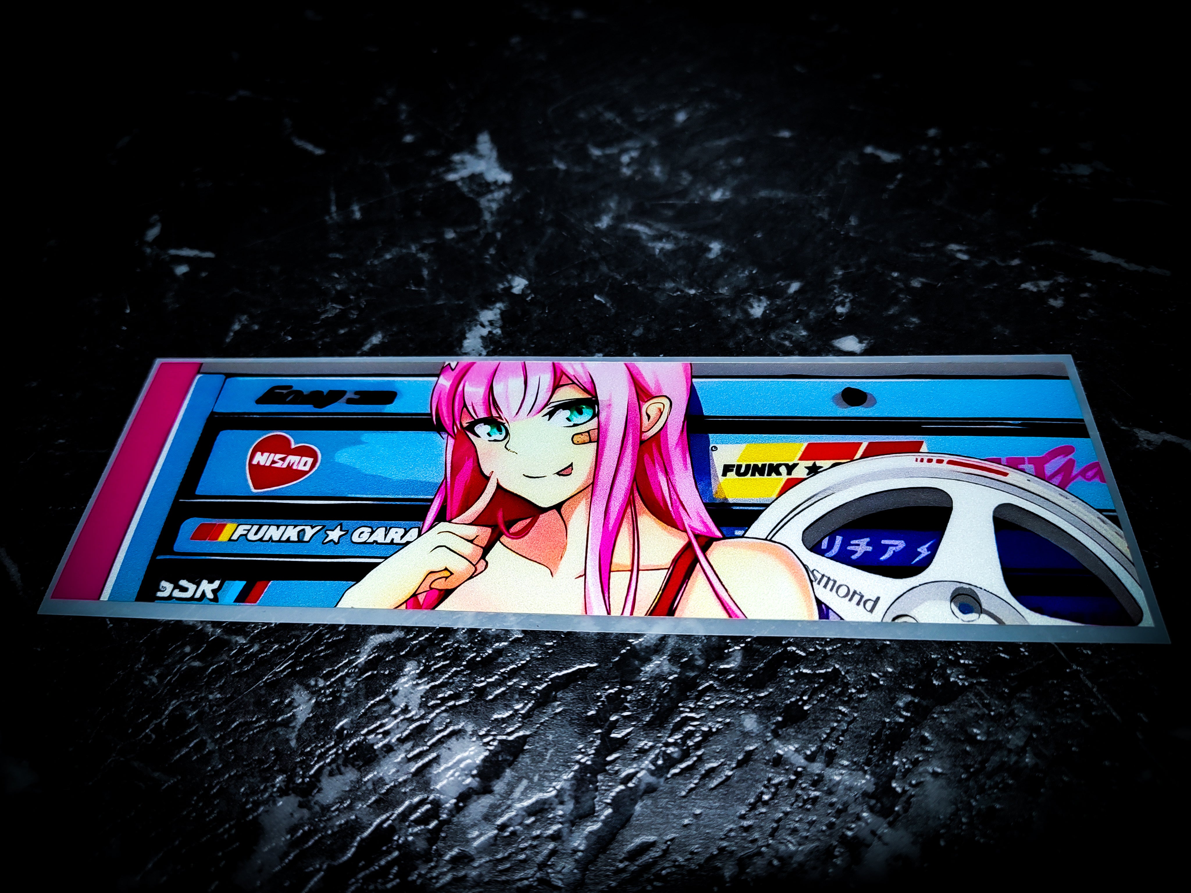Cute Anime Tuner Girl Tool Box Reflective Slap Sticker