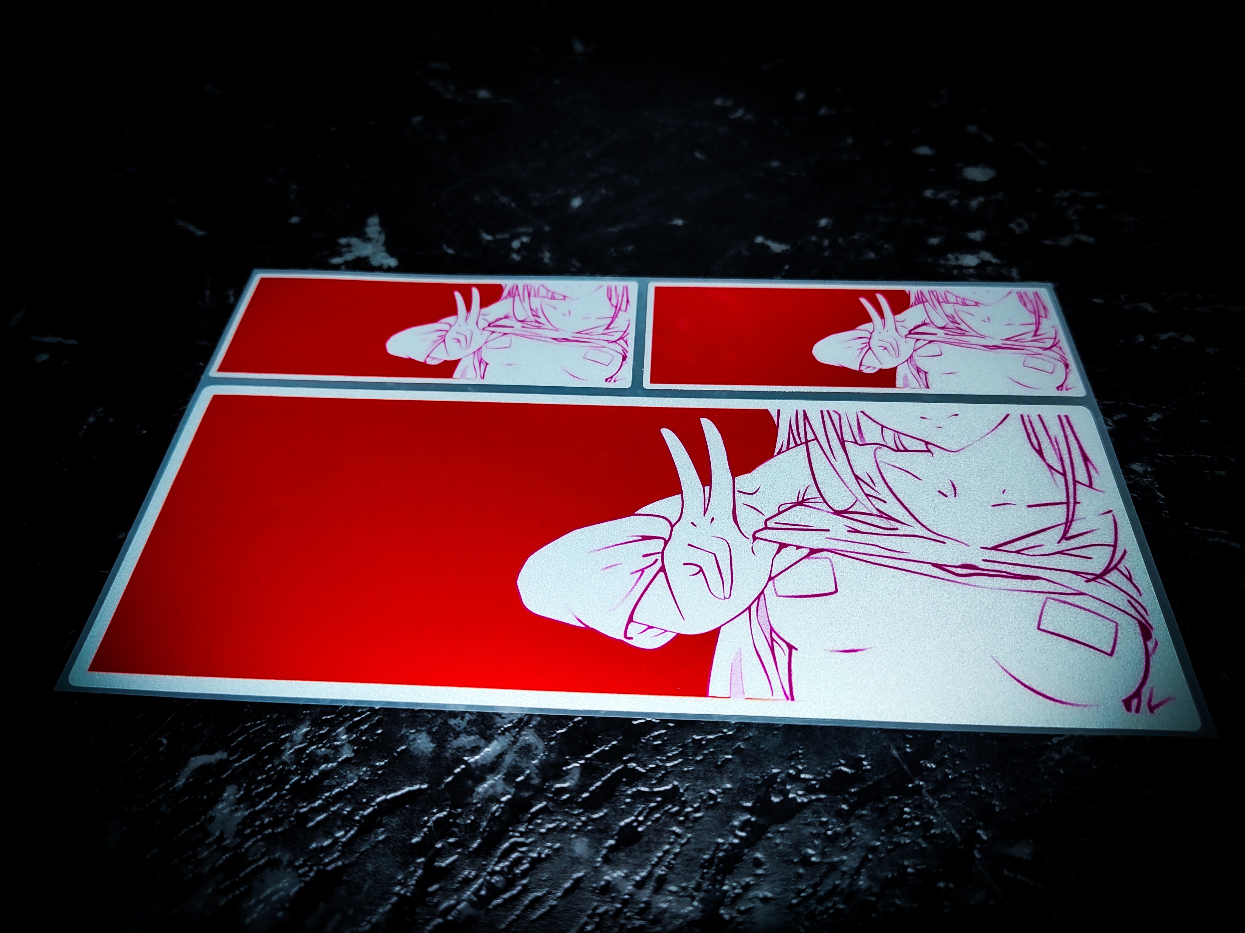 Cute Anime Girl Flashing Reflective Slap Sticker Pack