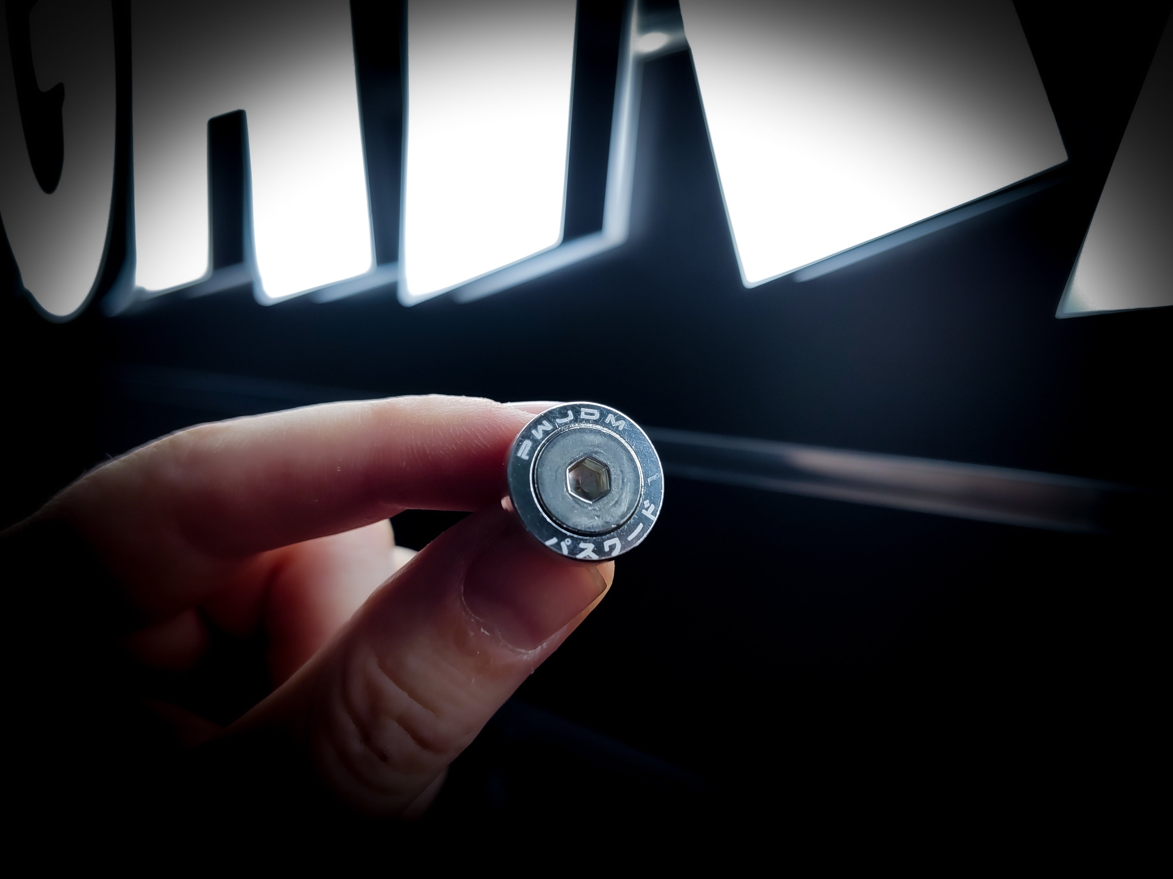 x1 Password JDM M6 Steel Silver Dress Up Washer And Bolt