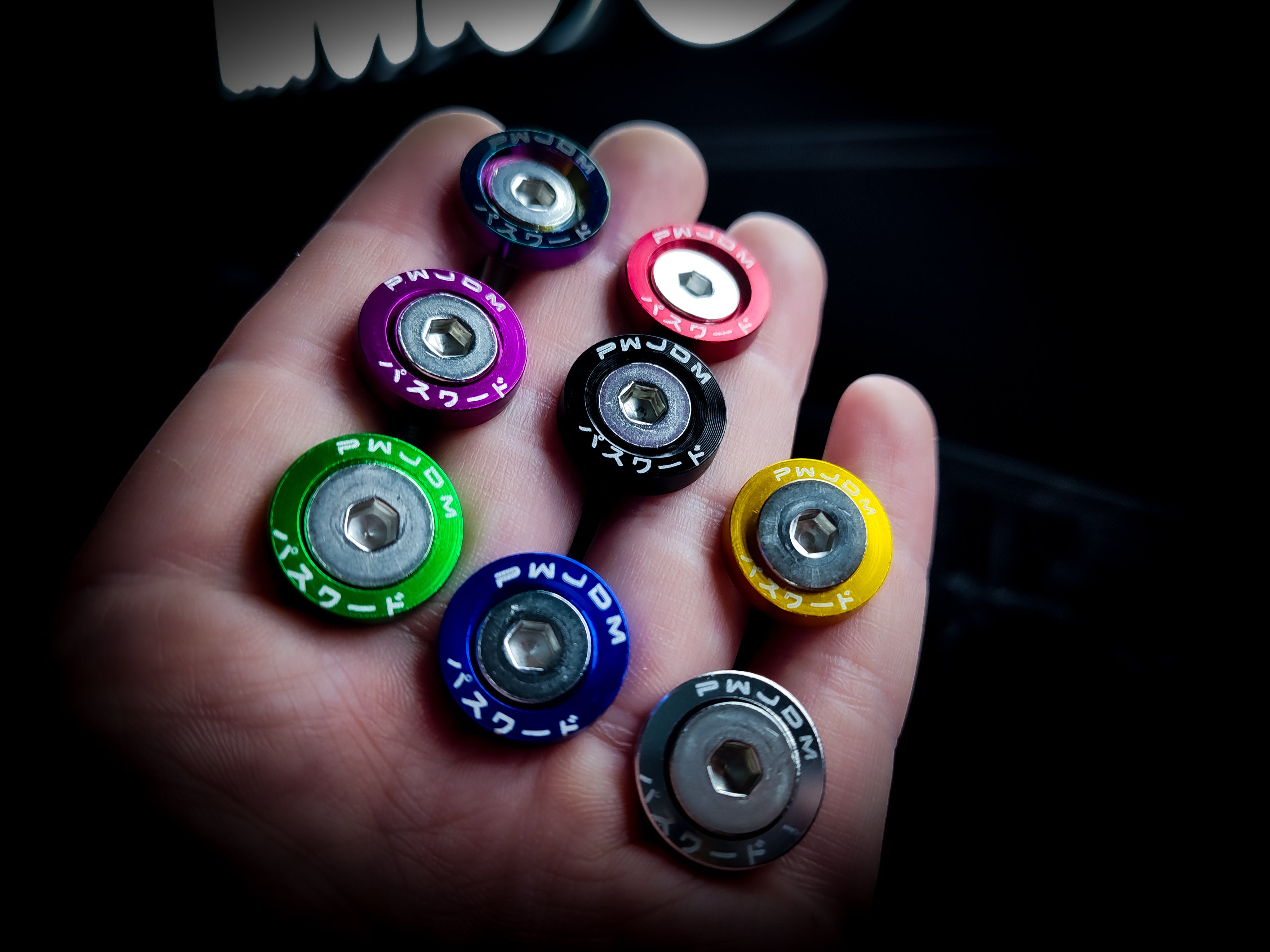 x1 Password JDM M6 Jet Black Dress Up Washer And Bolt