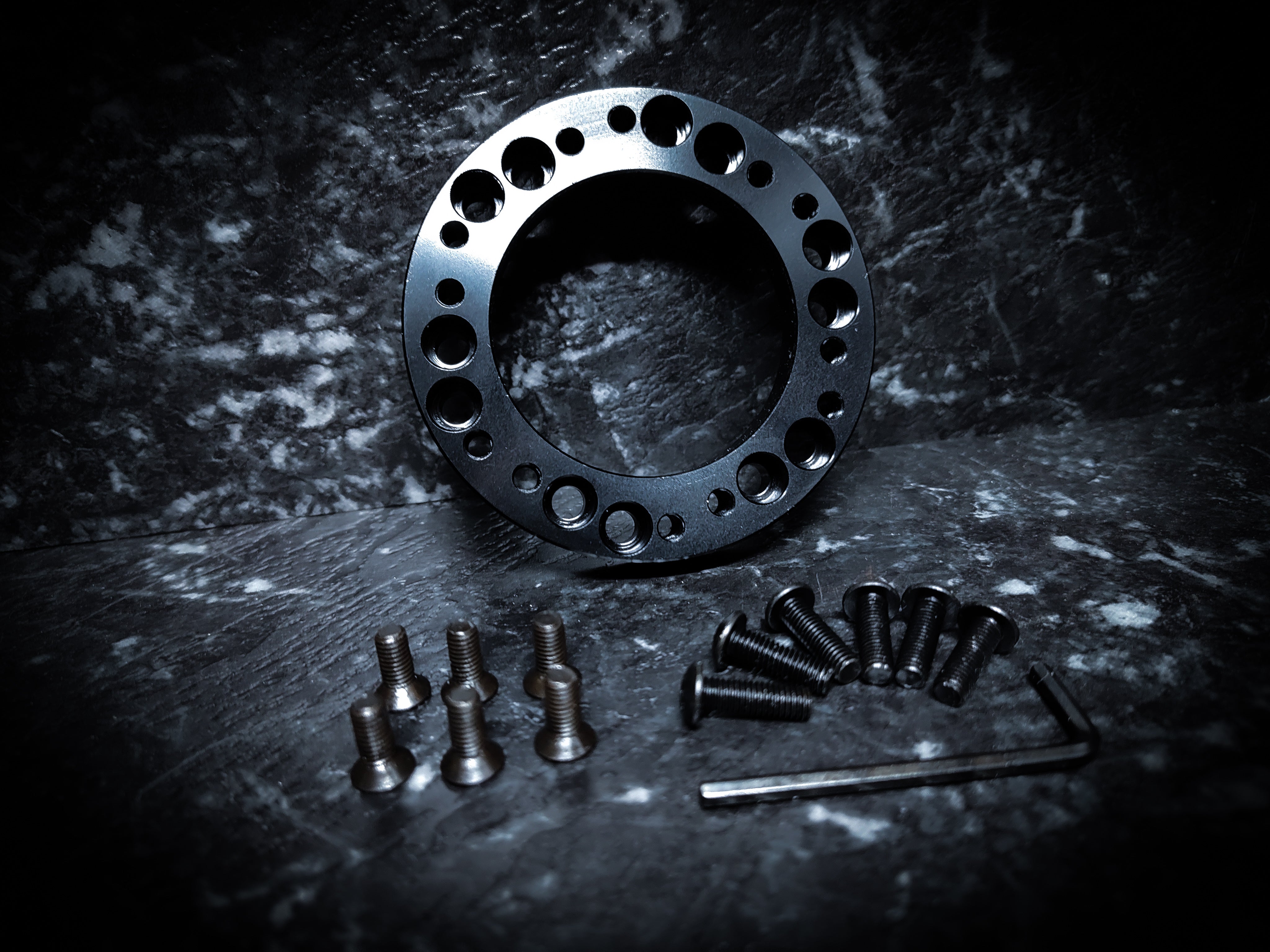 BLACK 15mm Aftermarket Steering Wheel Spacer