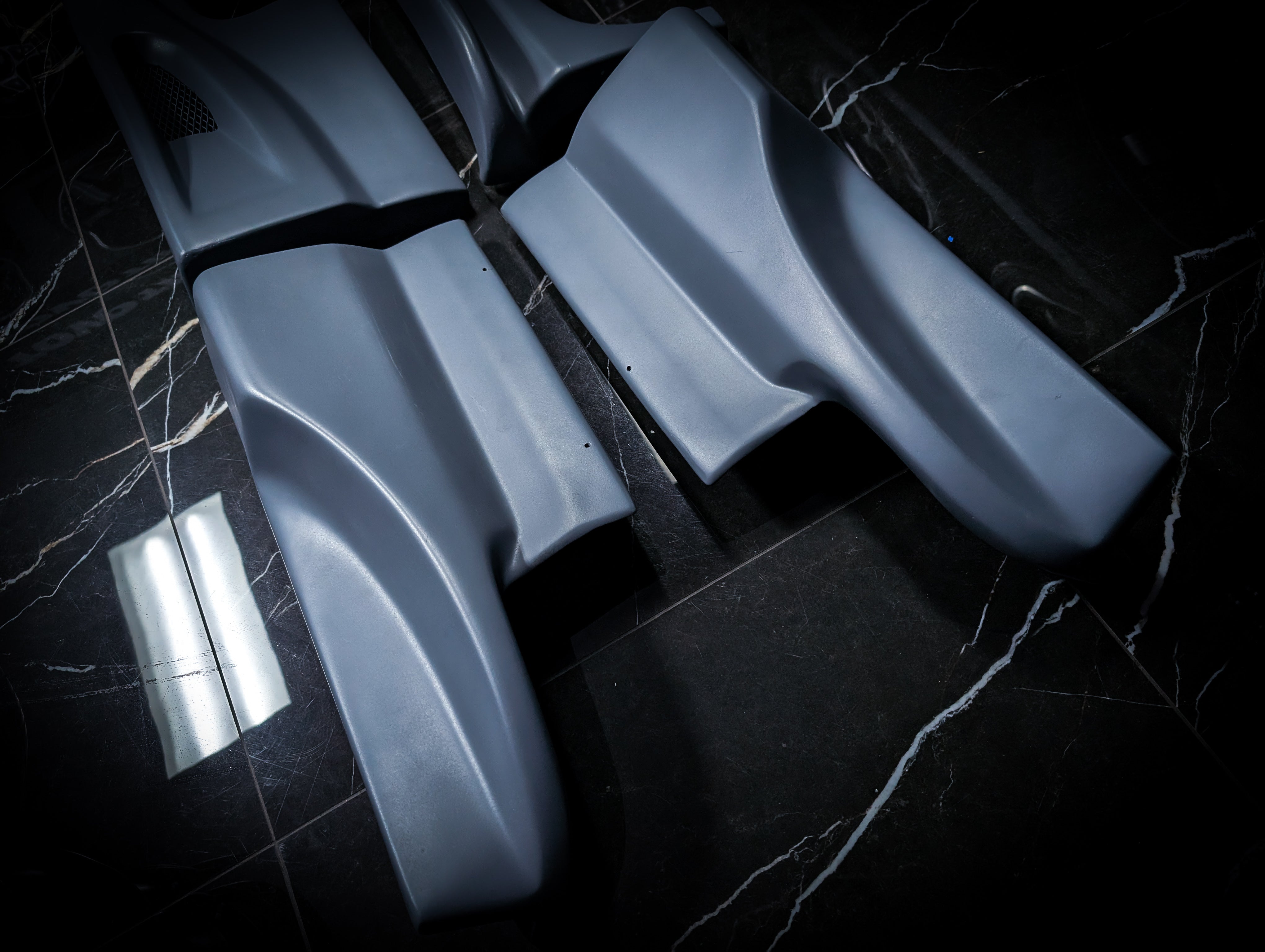 S13/180sx Veilside Style Coupe Fibreglass Side Skirts + Rear Pods