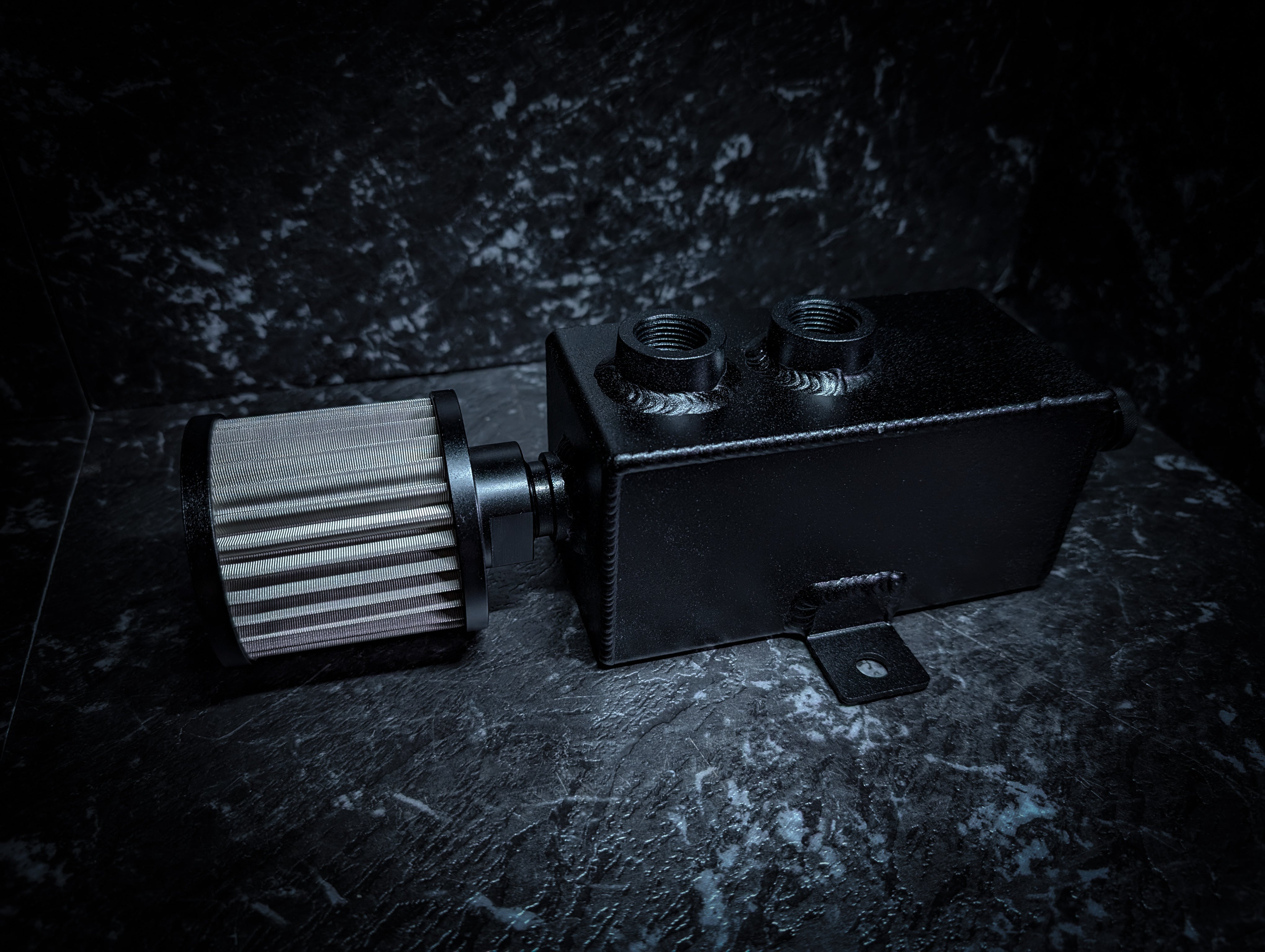 Baffled Black Aluminium Oil Catch Cans
