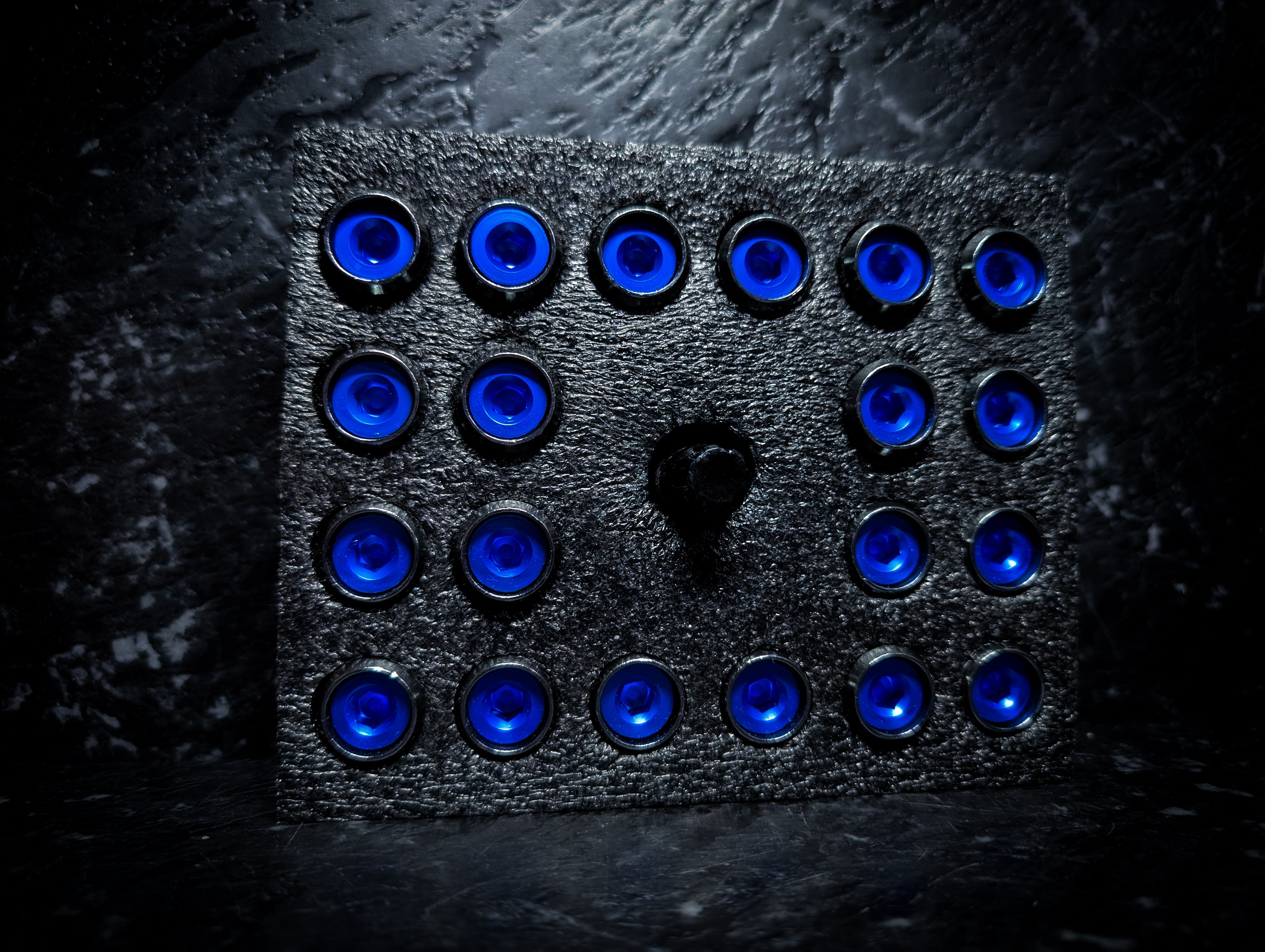 Blue Capped • Gunmetal Security Wheel Nuts