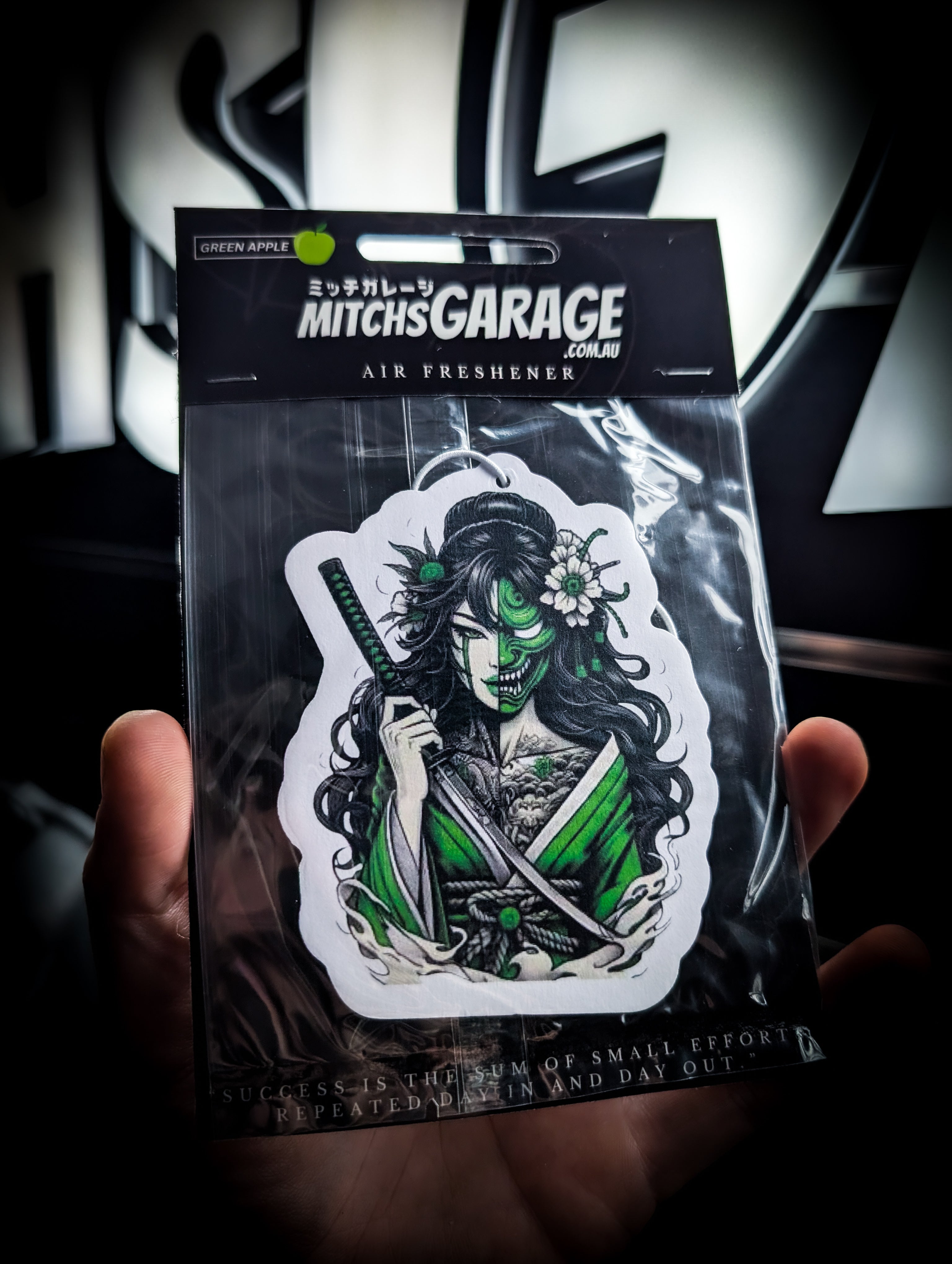 Mitch's Garage Geisha Girl Green Apple 🍏 Scented Premium Air Freshener