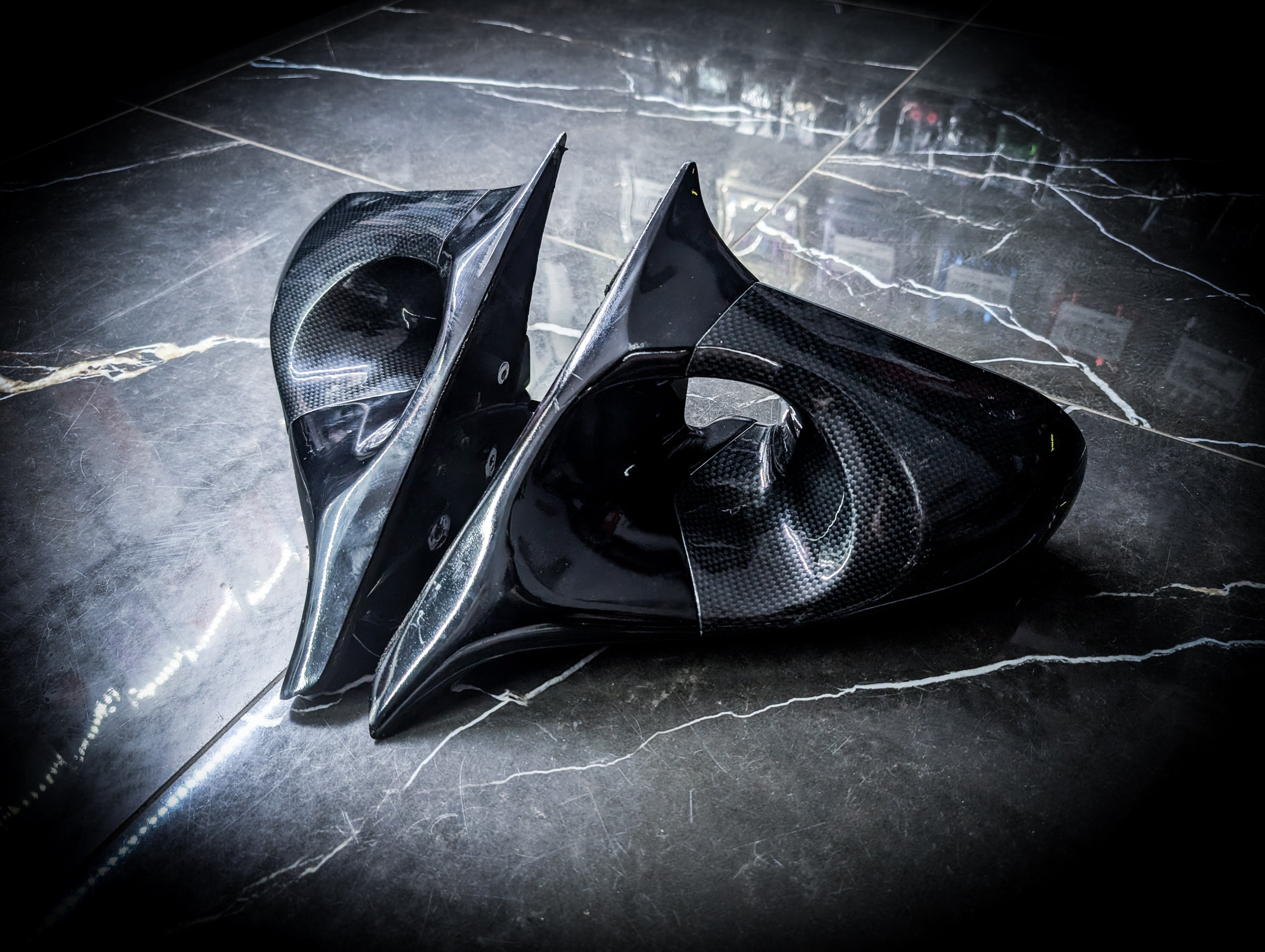 350Z Z33 Genuine Early Generation Ganador Carbon Side Electric Mirrors