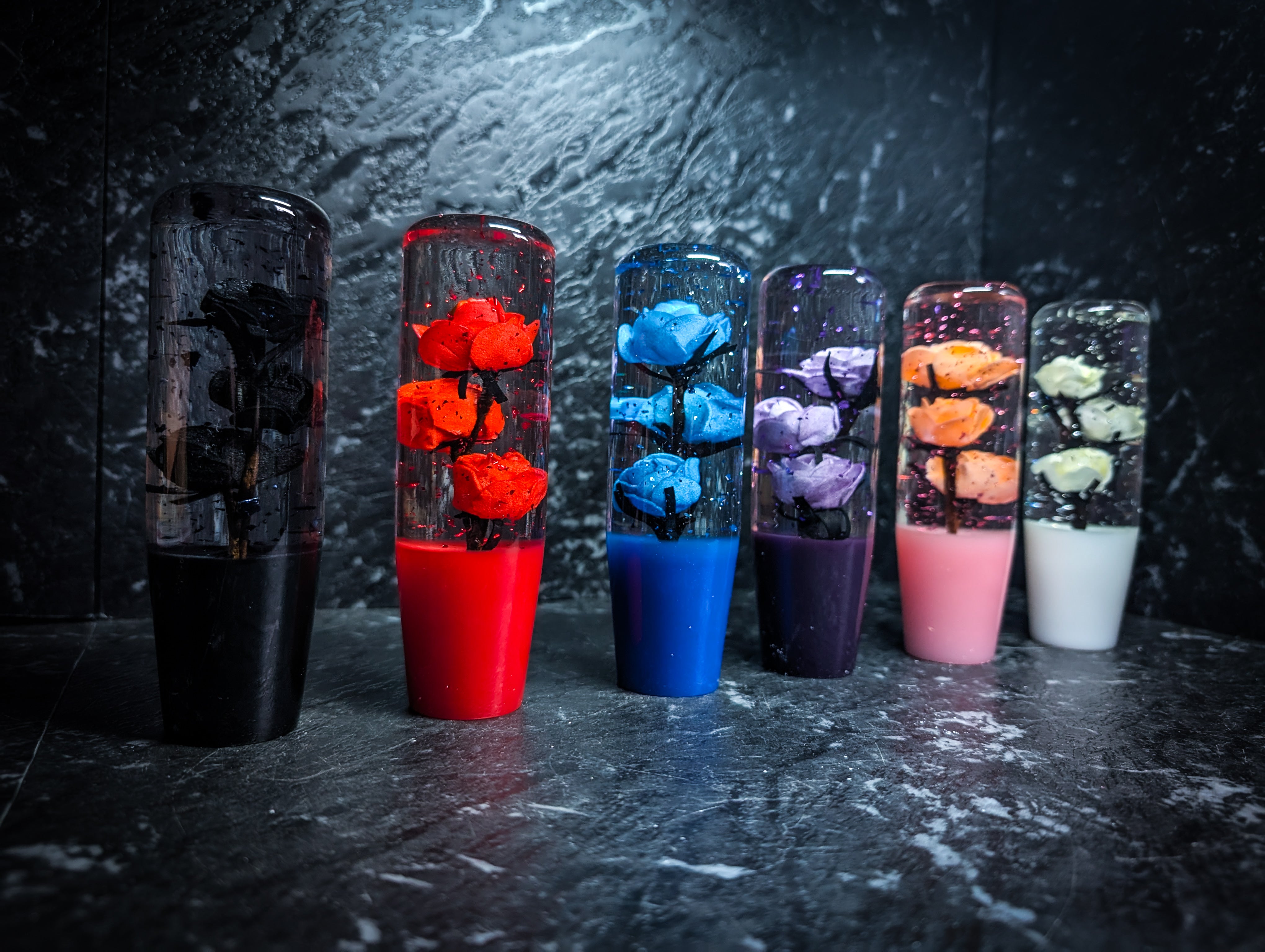 NEW Glitter Blossom Acrylic Manual Gear Knobs