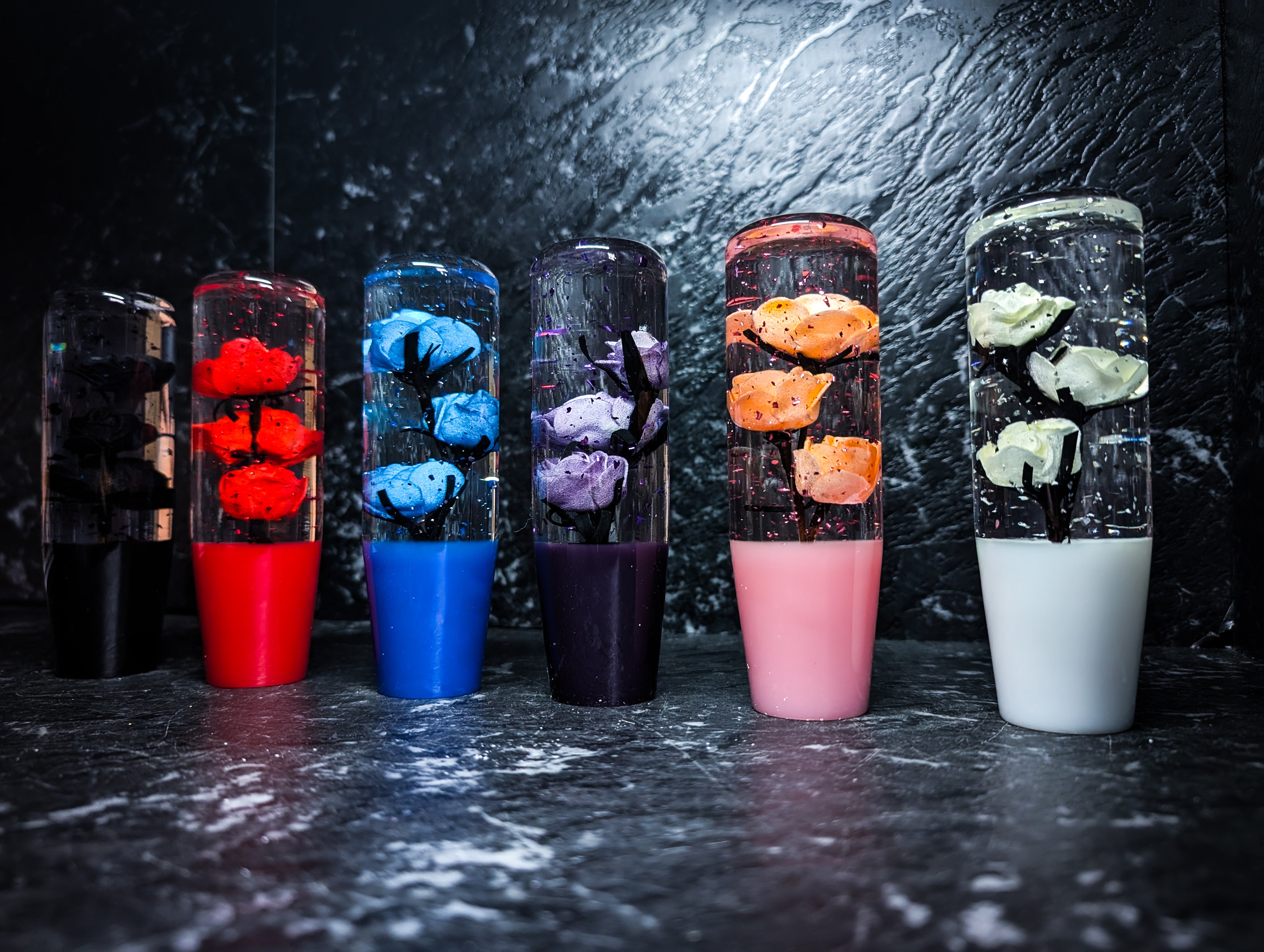 NEW Glitter Blossom Acrylic Manual Gear Knobs
