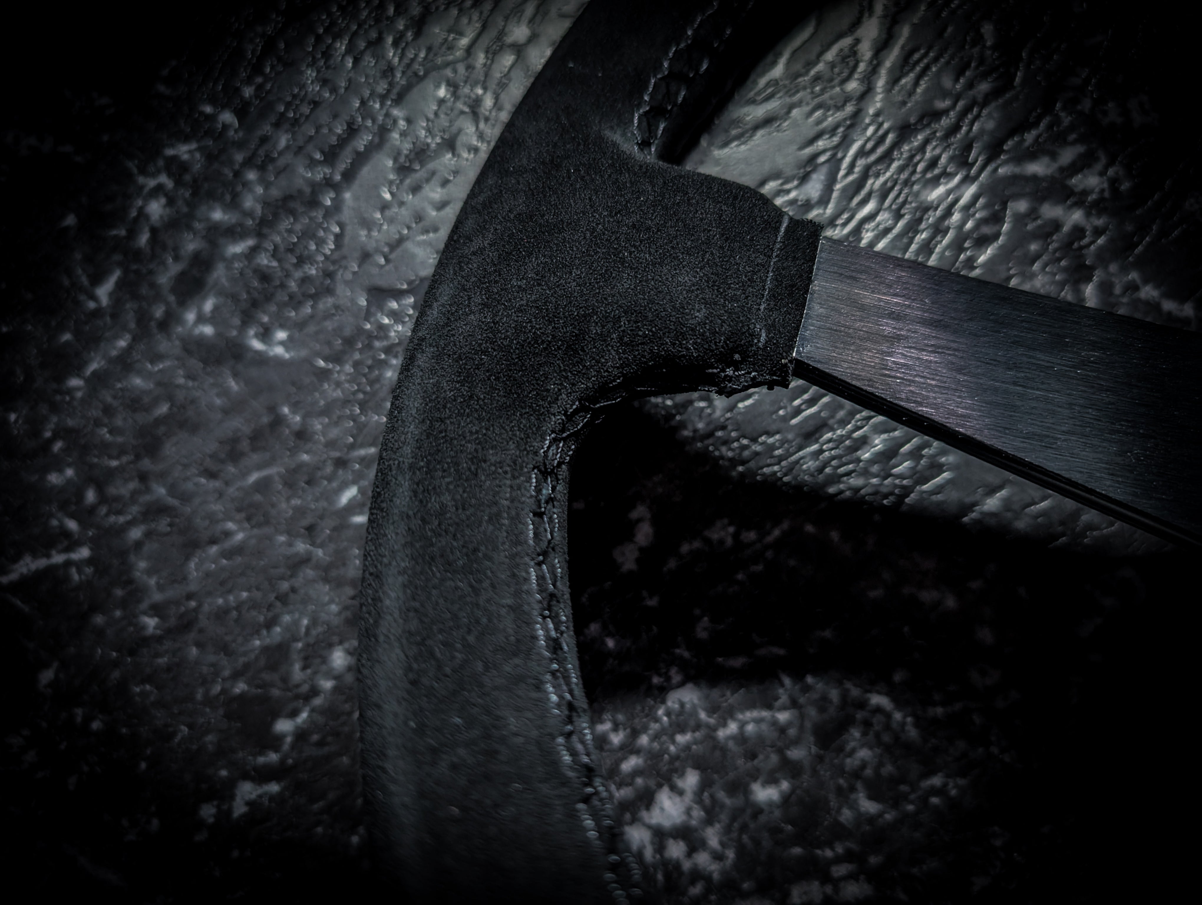 Triple Black Deep Dished Alcantara/Suade Steering Wheel
