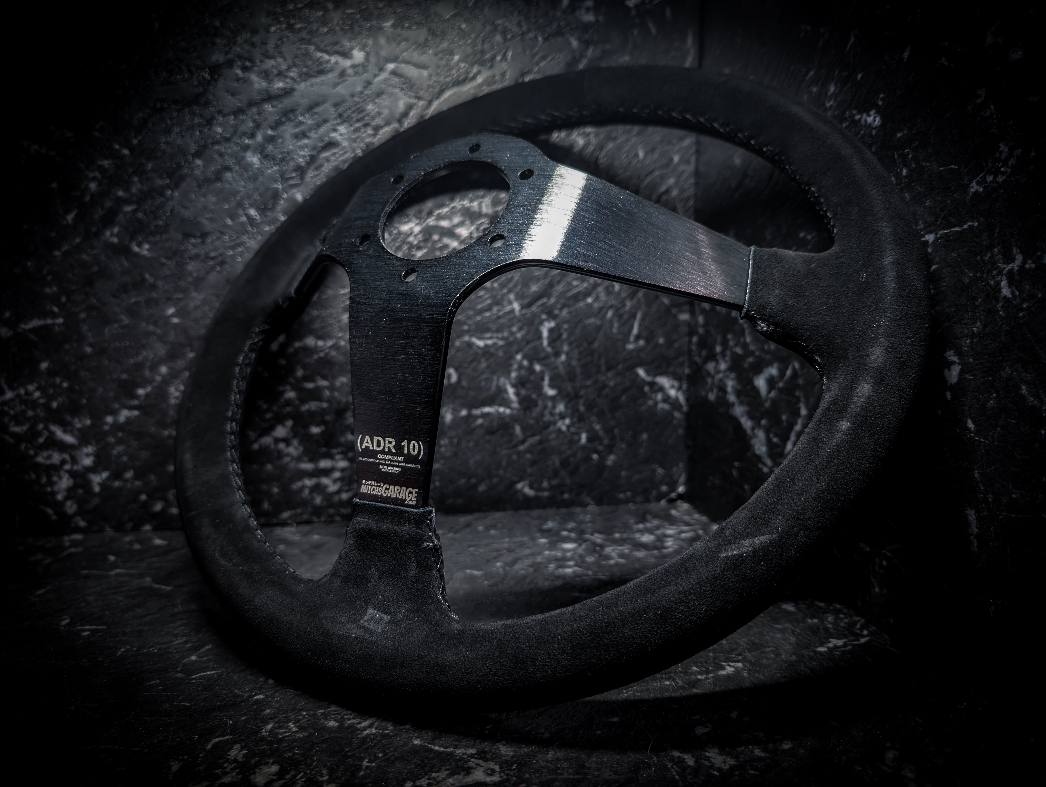Triple Black Deep Dished Alcantara/Suade Steering Wheel