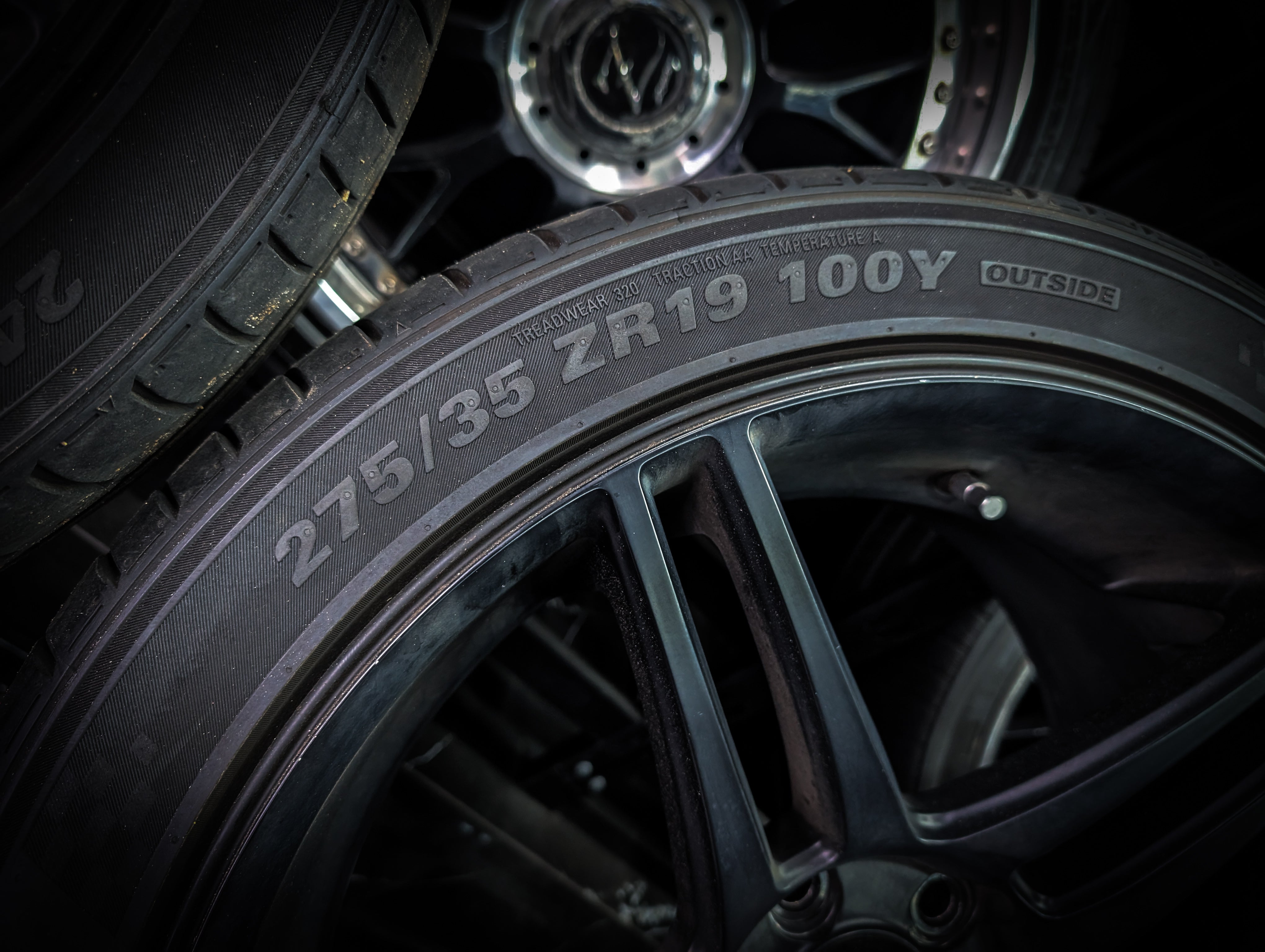 19" Satin Black Concept Concave Staggered Wheels x 4