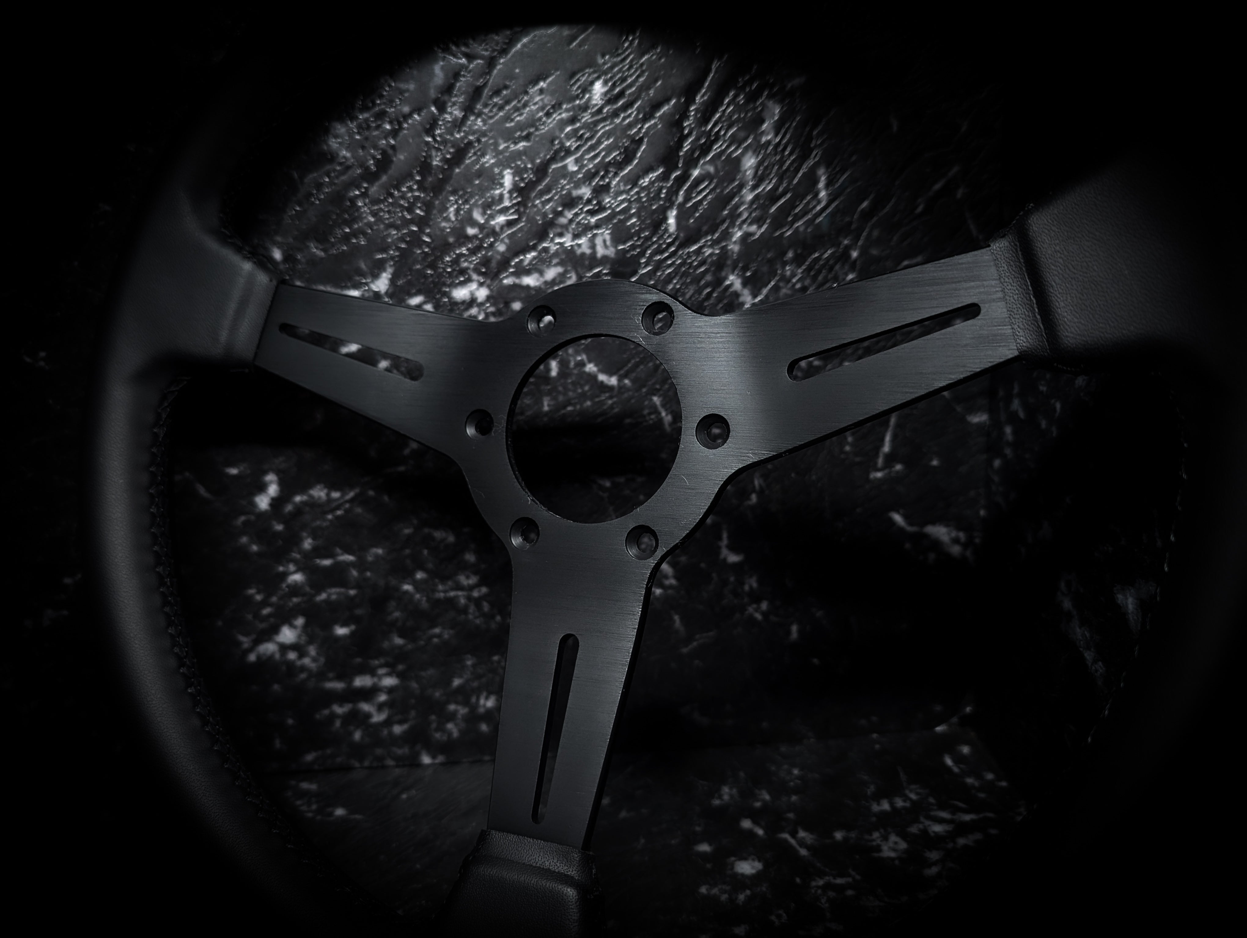 Triple Black Leather Standard Steering Wheel
