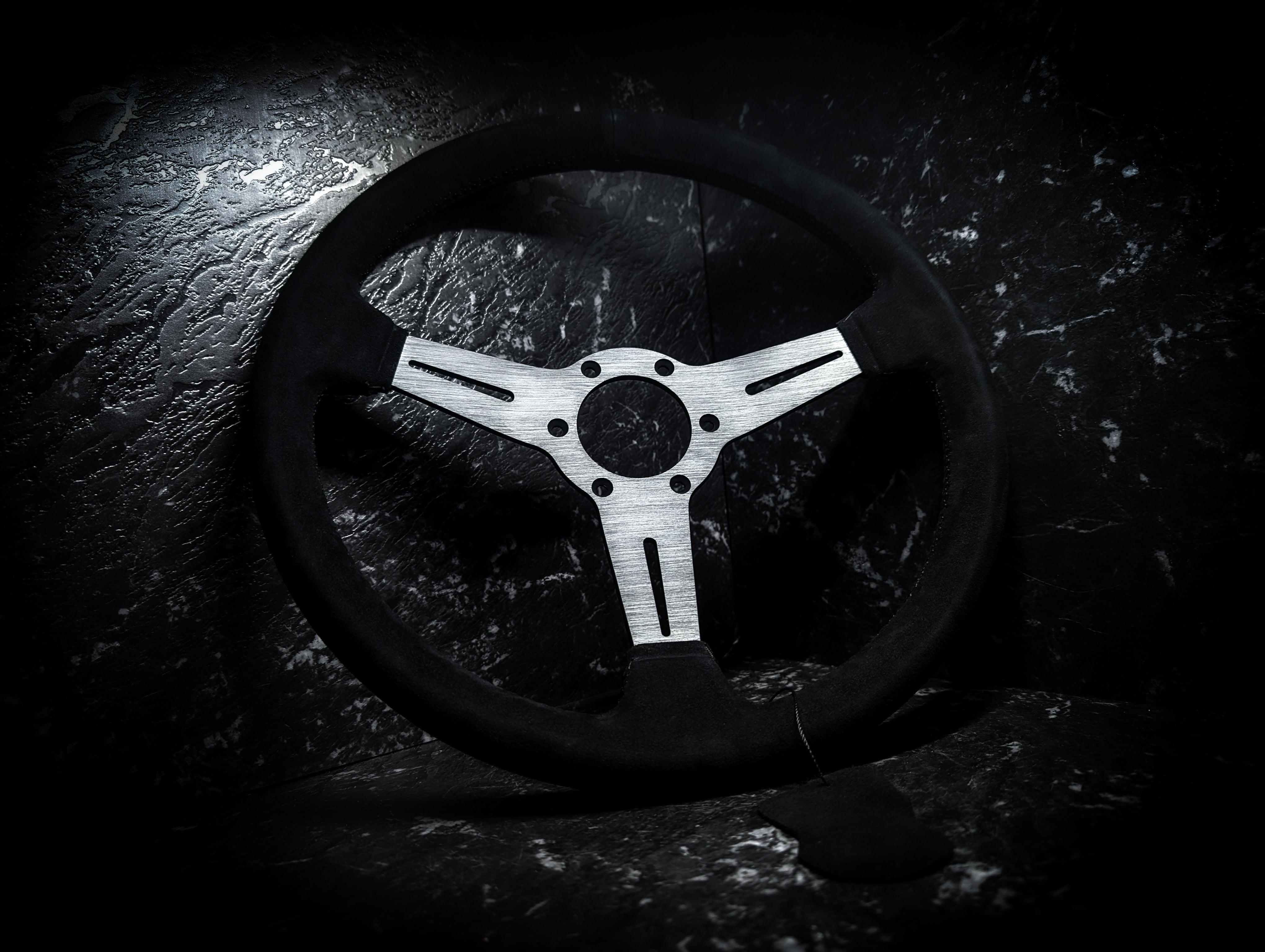 Triple Black Alcantara/Suade Standard Steering Wheel