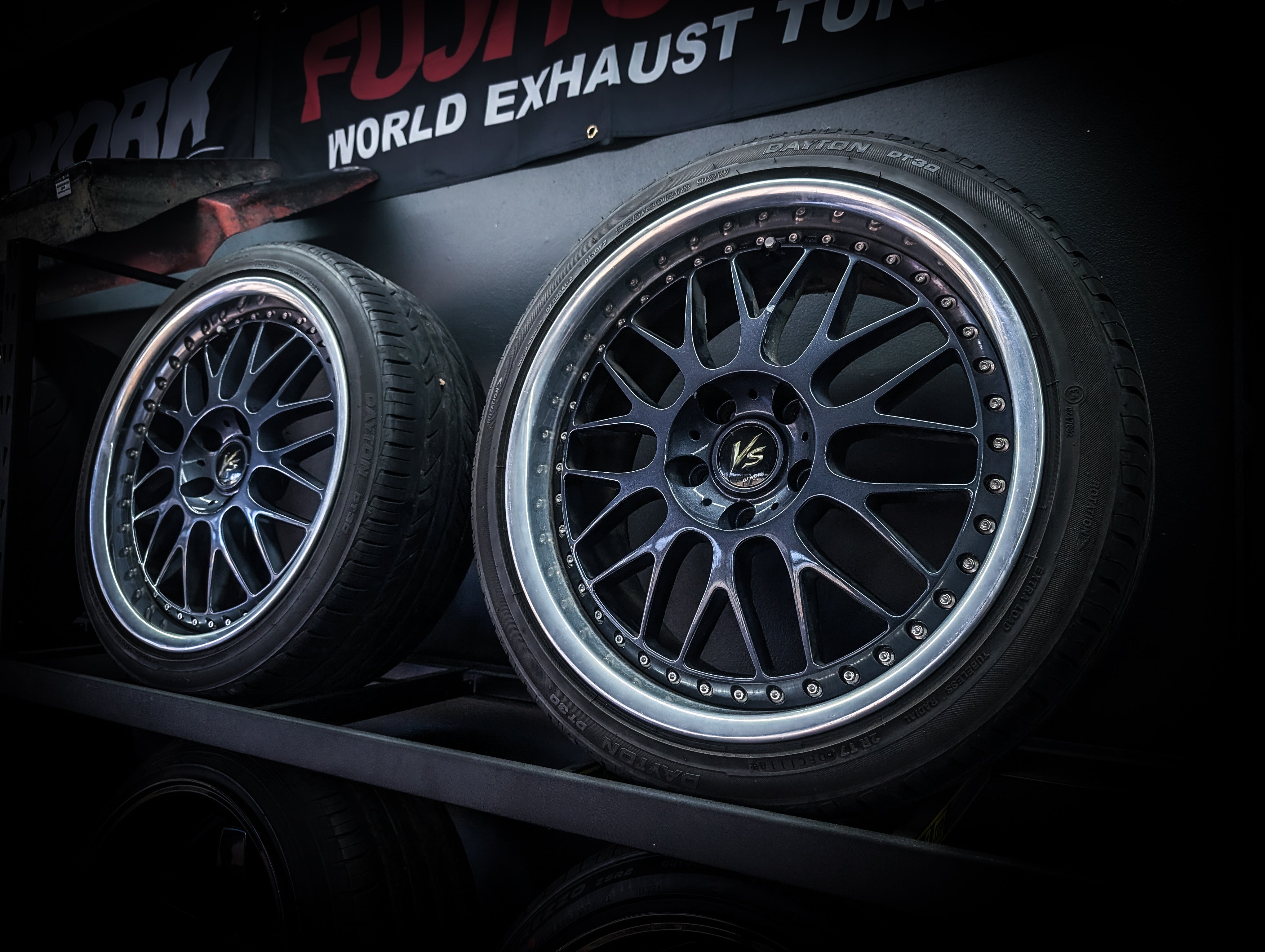 18" WORK VS-XX 3 PIECE Gunmetal Metallic Staggared Wheels x 4