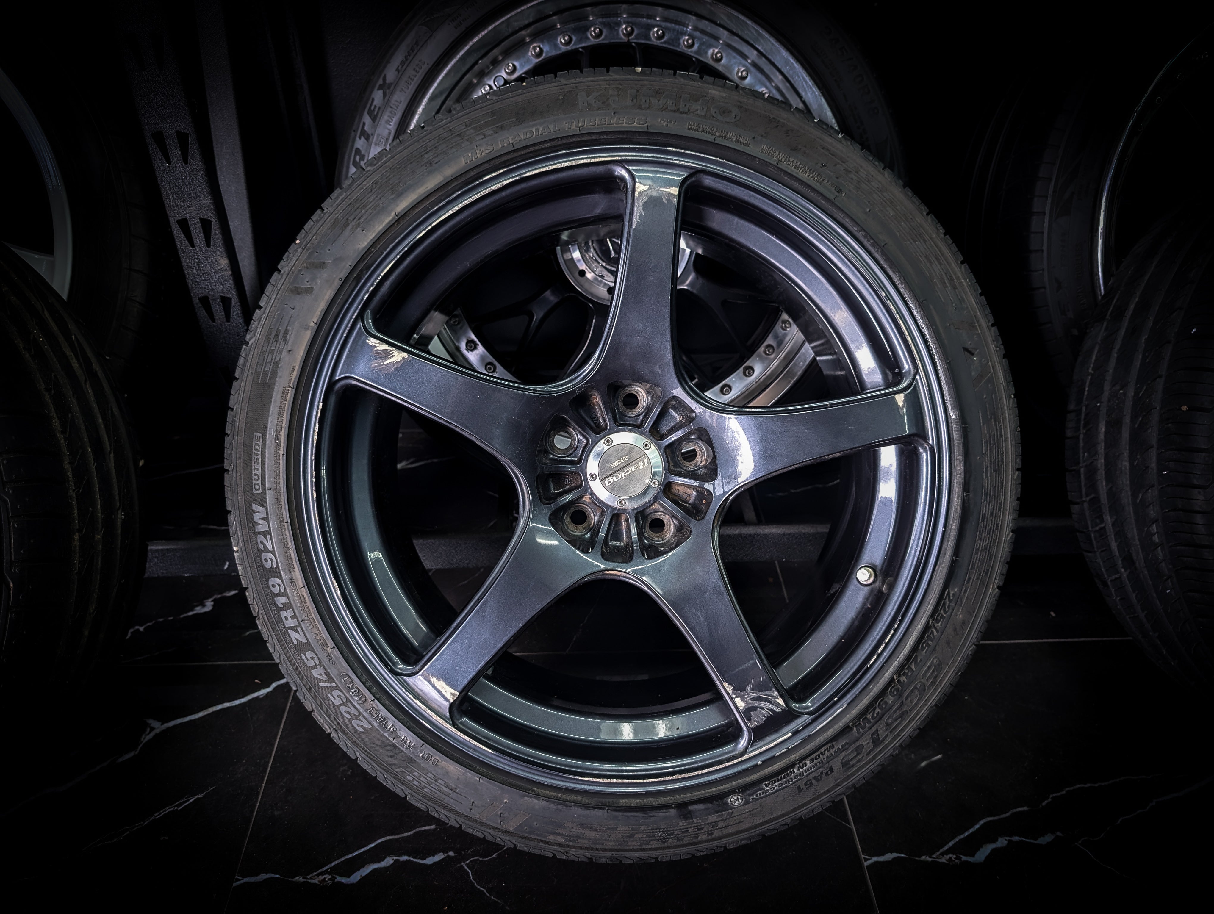 19" ENKEI RP03 Gunmetal Blue Wheels x 4