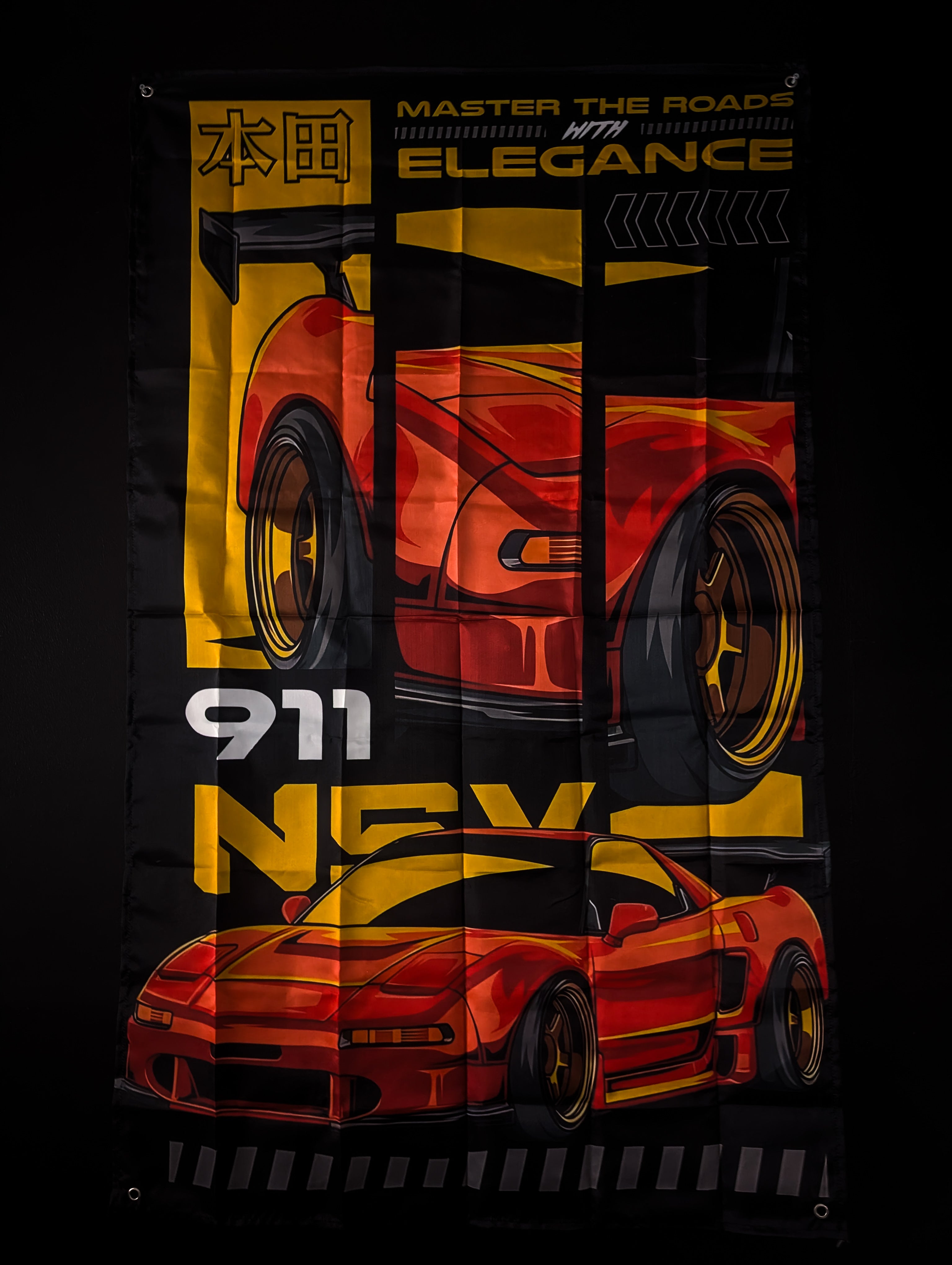 NEW! Honda NSX "MASTER The Roads With ELEGANCE" Workshop Banner Flag