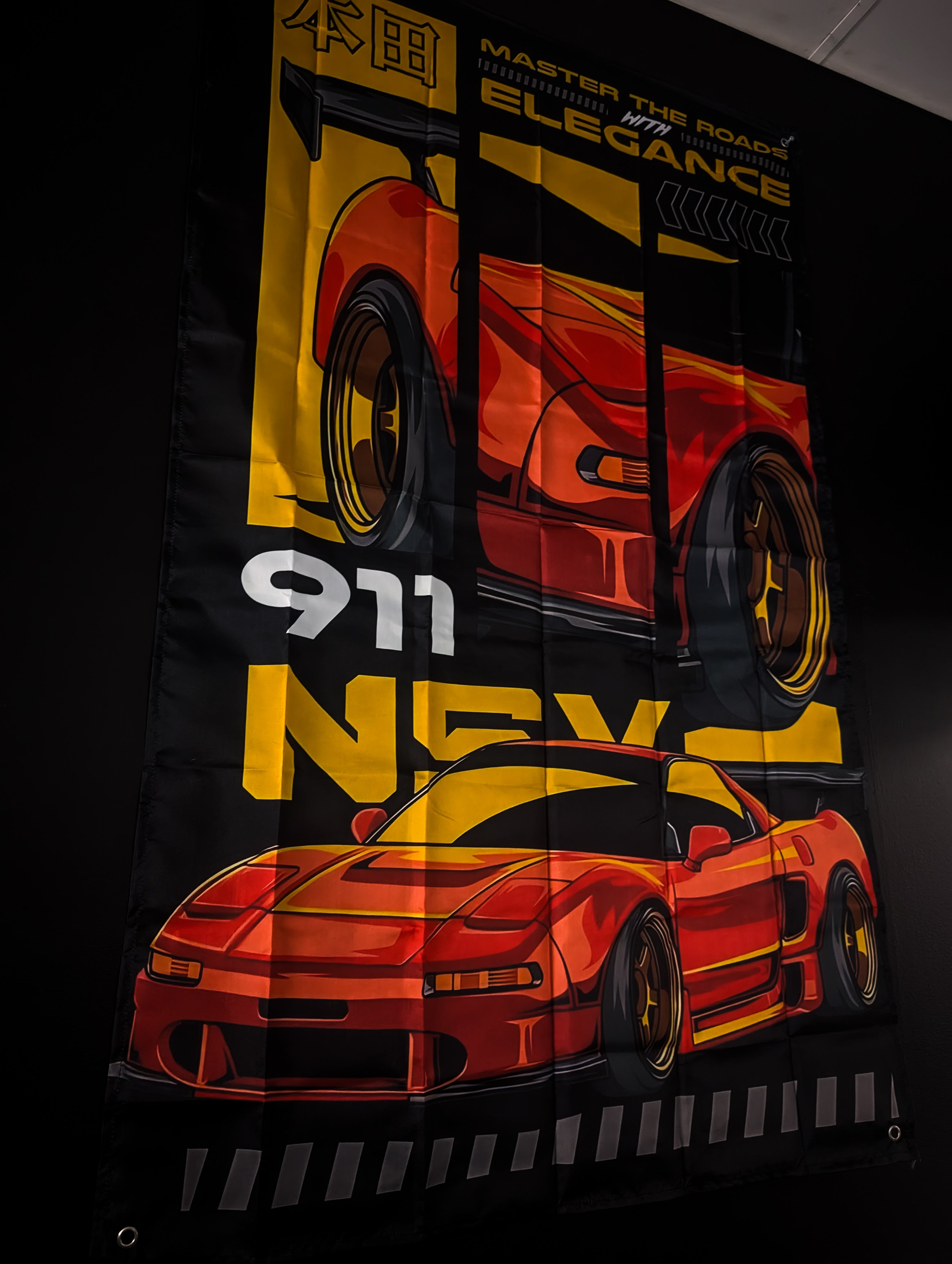 NEW! Honda NSX "MASTER The Roads With ELEGANCE" Workshop Banner Flag