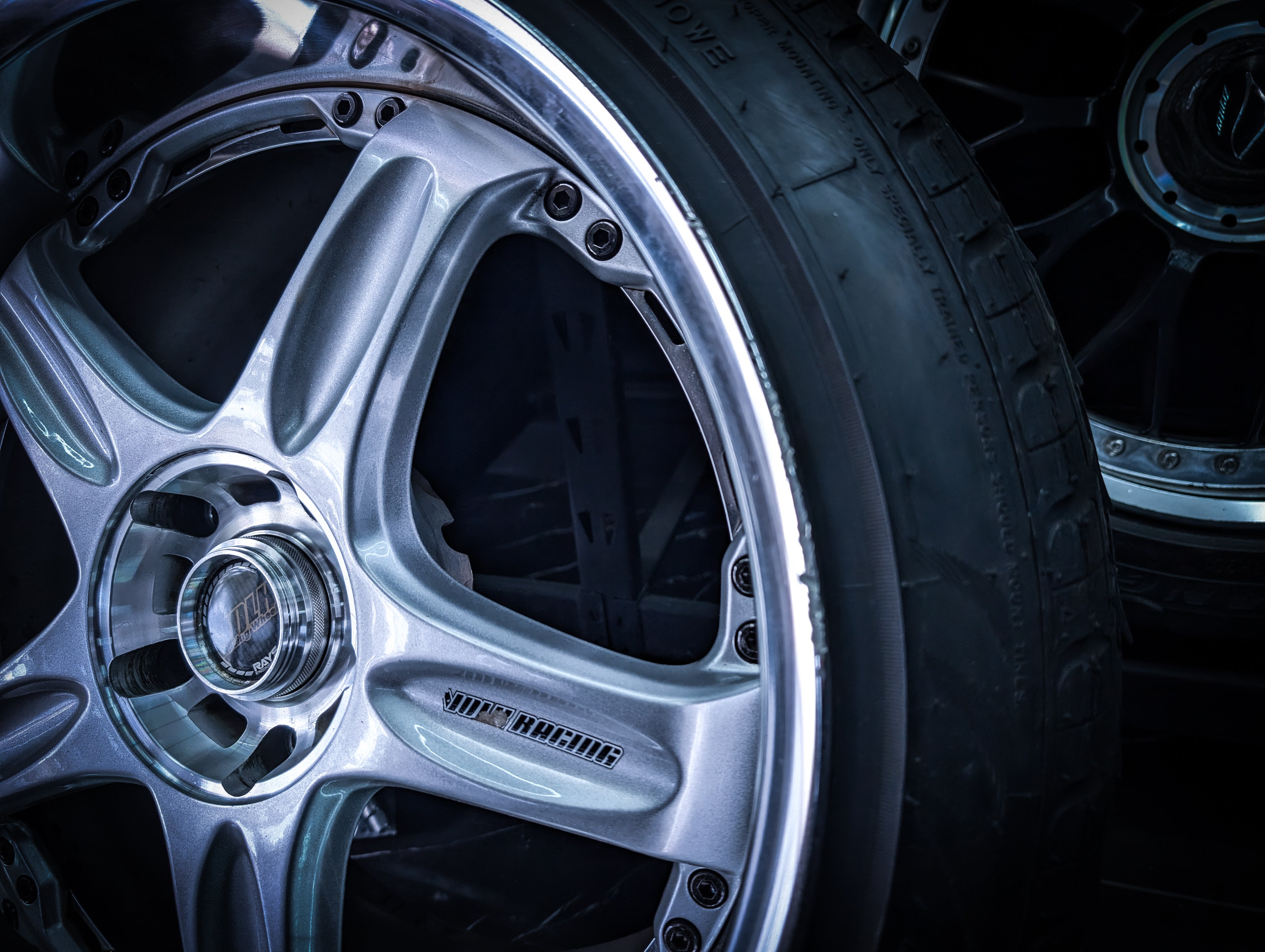 18" VOLK RAYS GTC Face 1 High Bright Silver 2 Piece Wheels x 4