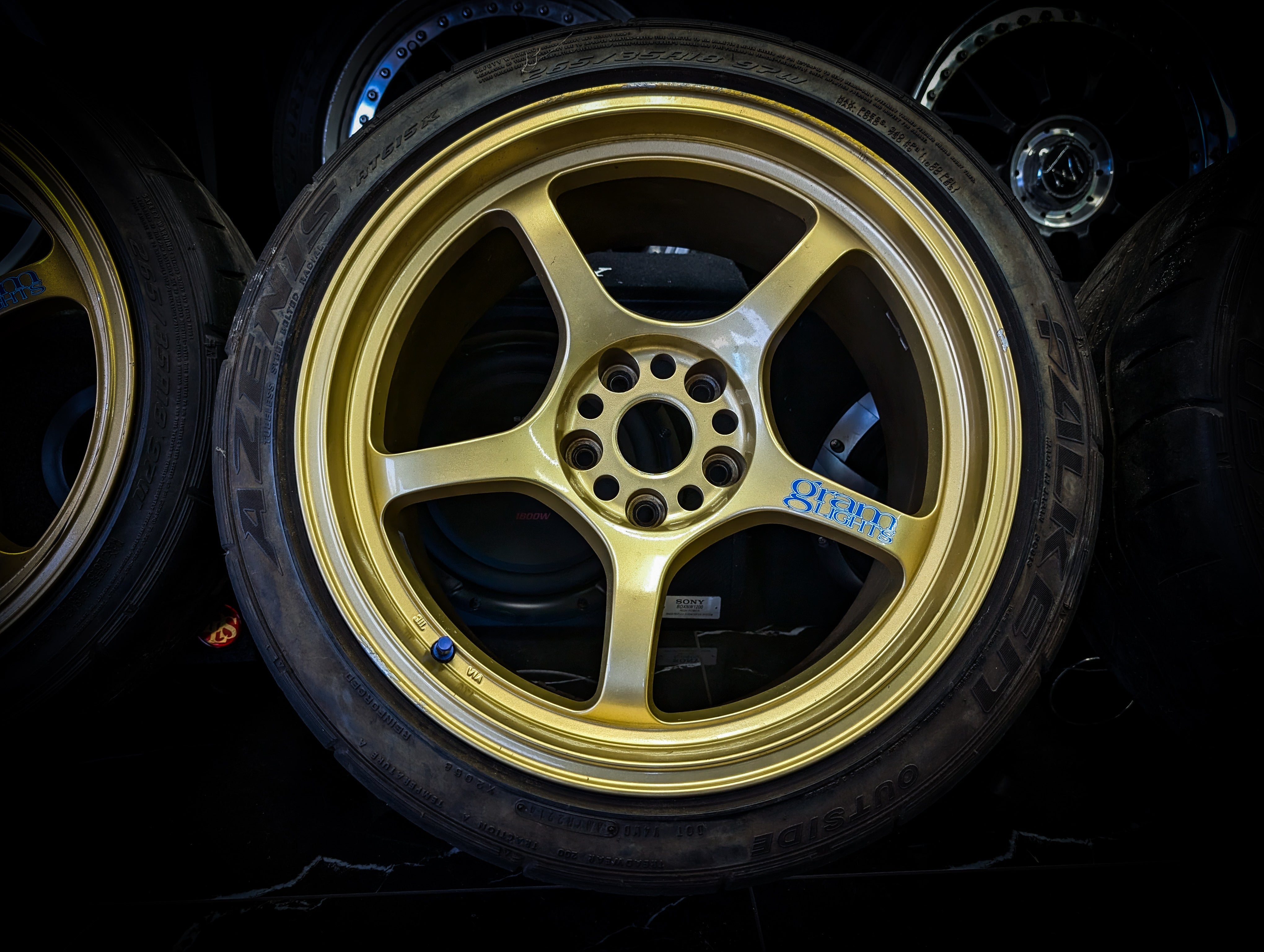18" RAYS GRAM LIGHTS 57c Early Generation Gold Monoblock Wheels x 4