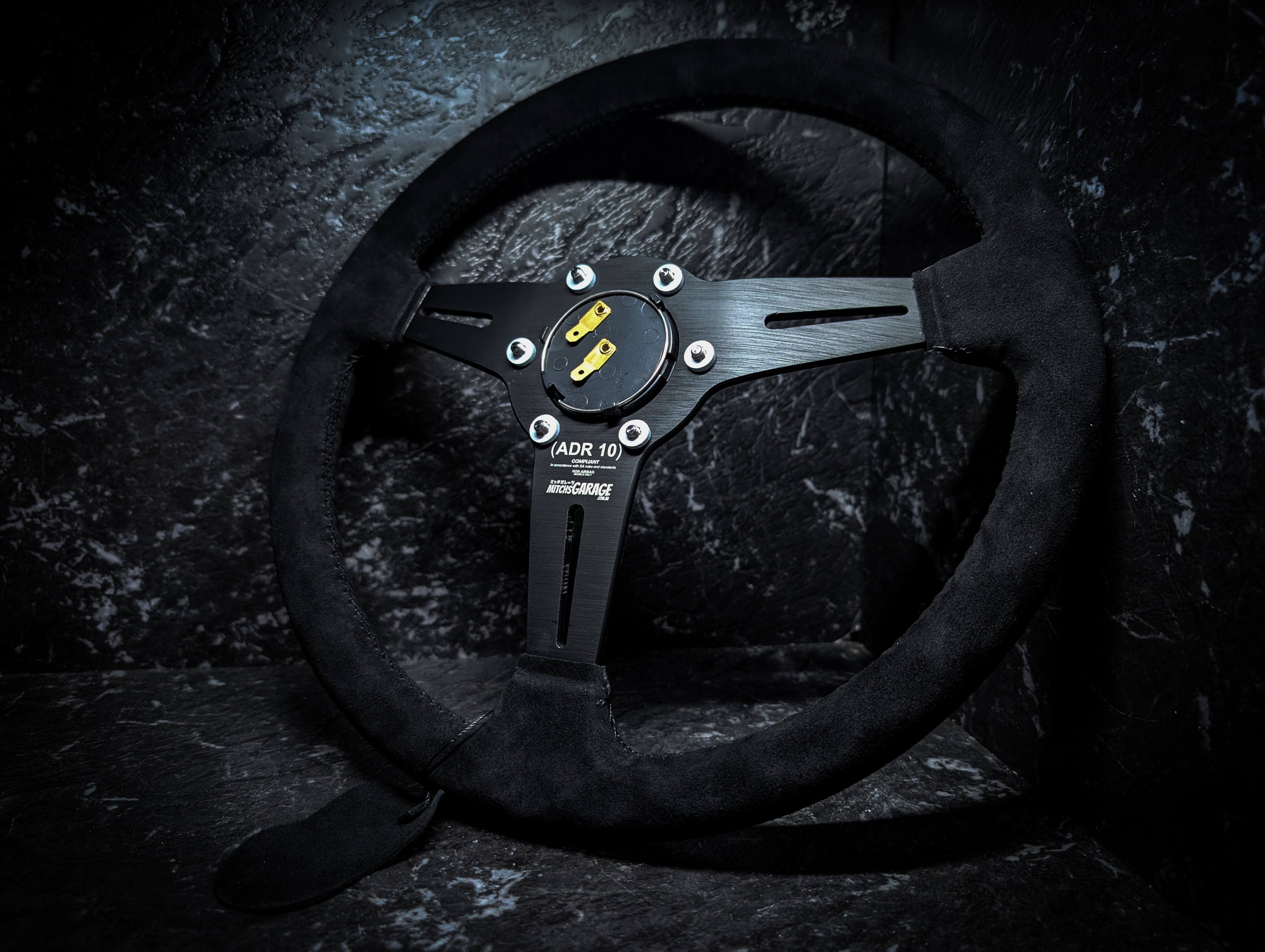 LAZER ETCHED Traditional Dragon Triple Black Alcantara/Suade Standard Steering Wheel
