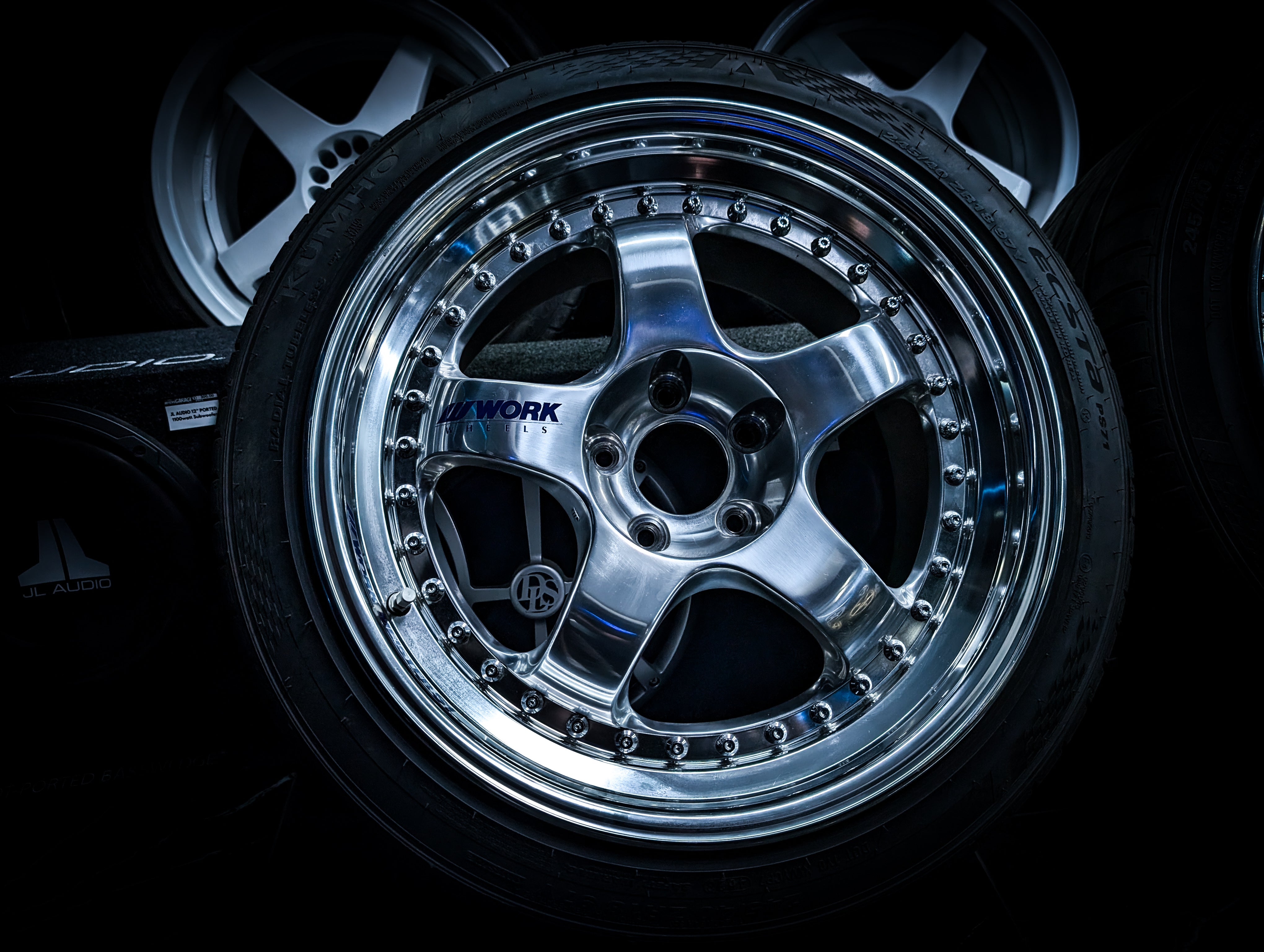 18" WORK Meister Polished Face S1 3P - 3 PIECE Gunmetal Metallic Staggared Wheels x 4