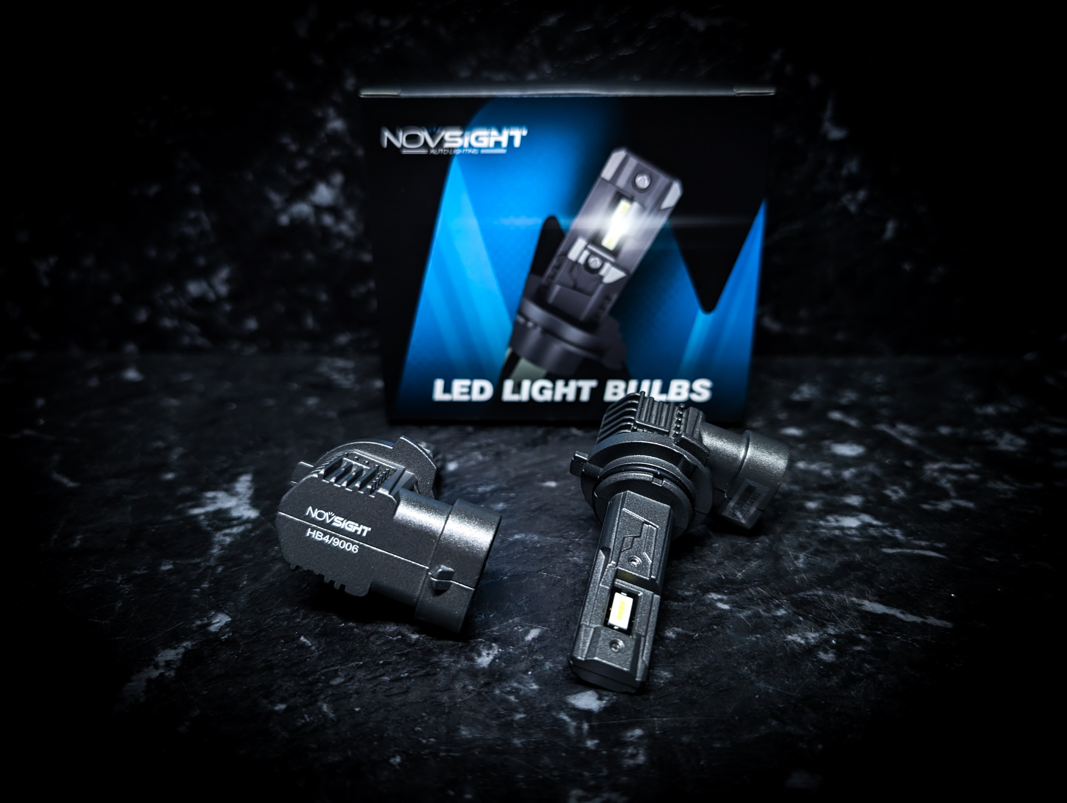 NOVSIGHT 9006/HB4 Ultra White 6000k LED Car Headlight Globes