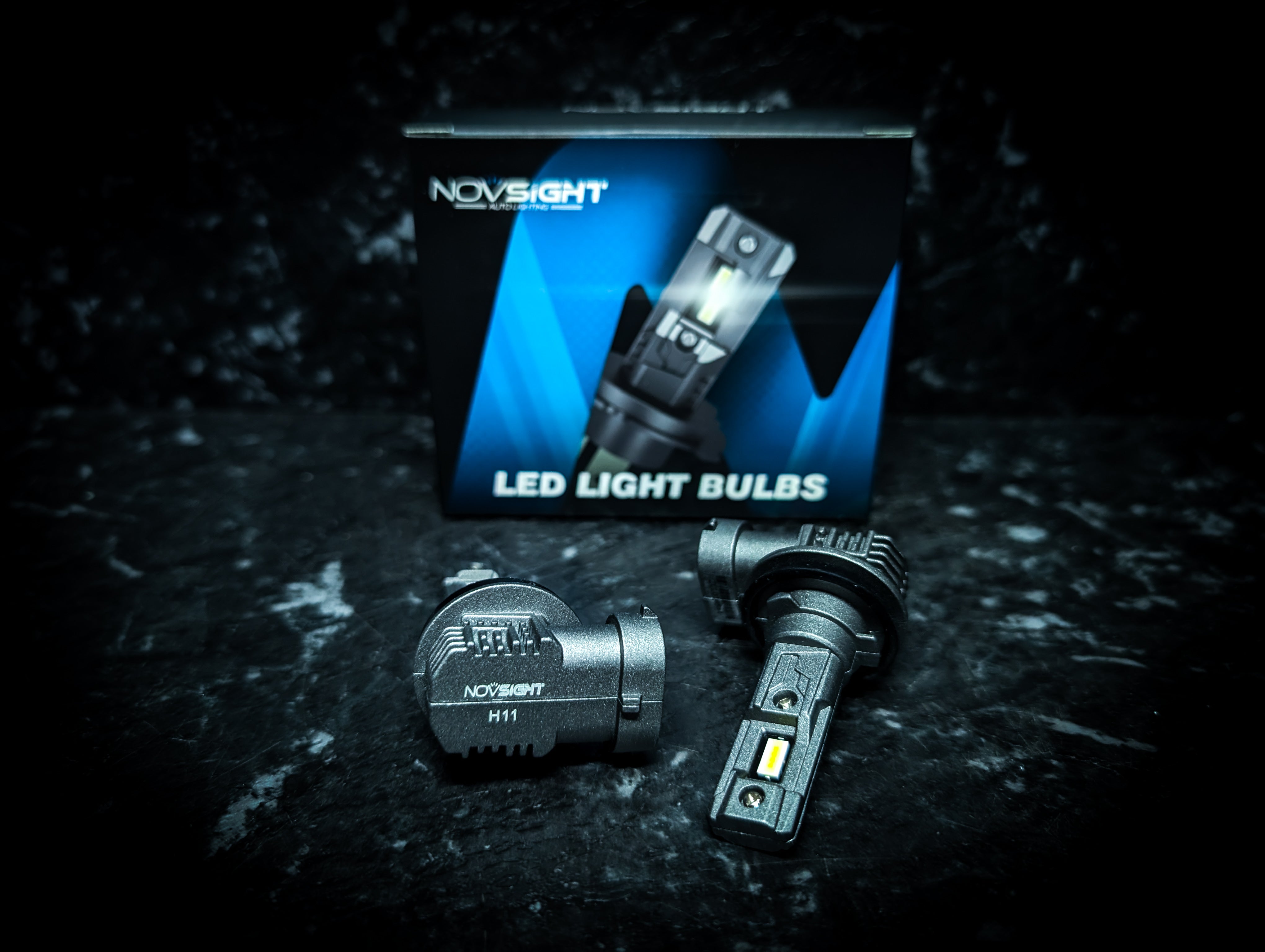 NOVSIGHT H11 Ultra White 6000k LED Car Headlight Globes