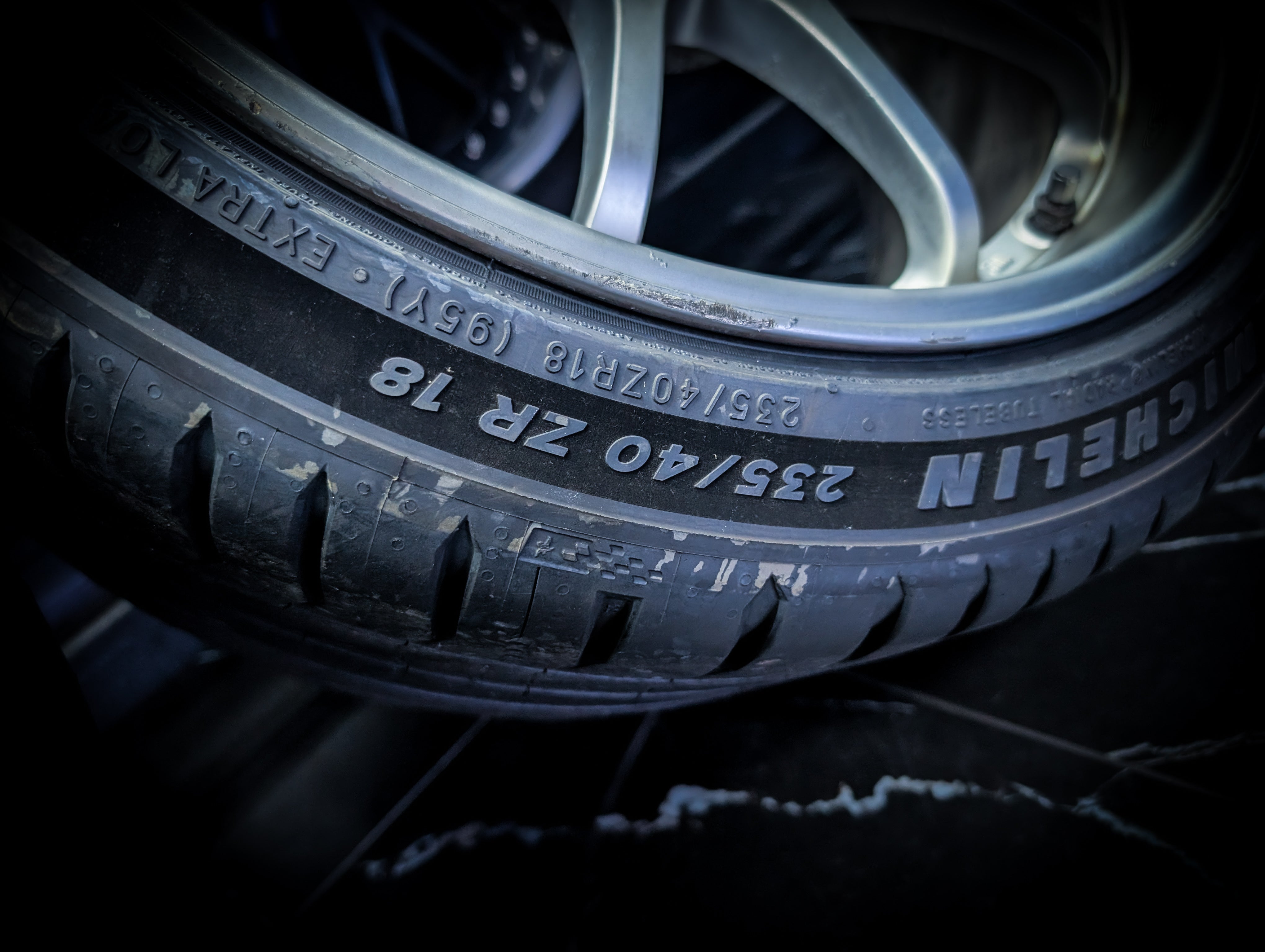 18" VOLK RAYS CE28 Silver Staggared Wheels x 4