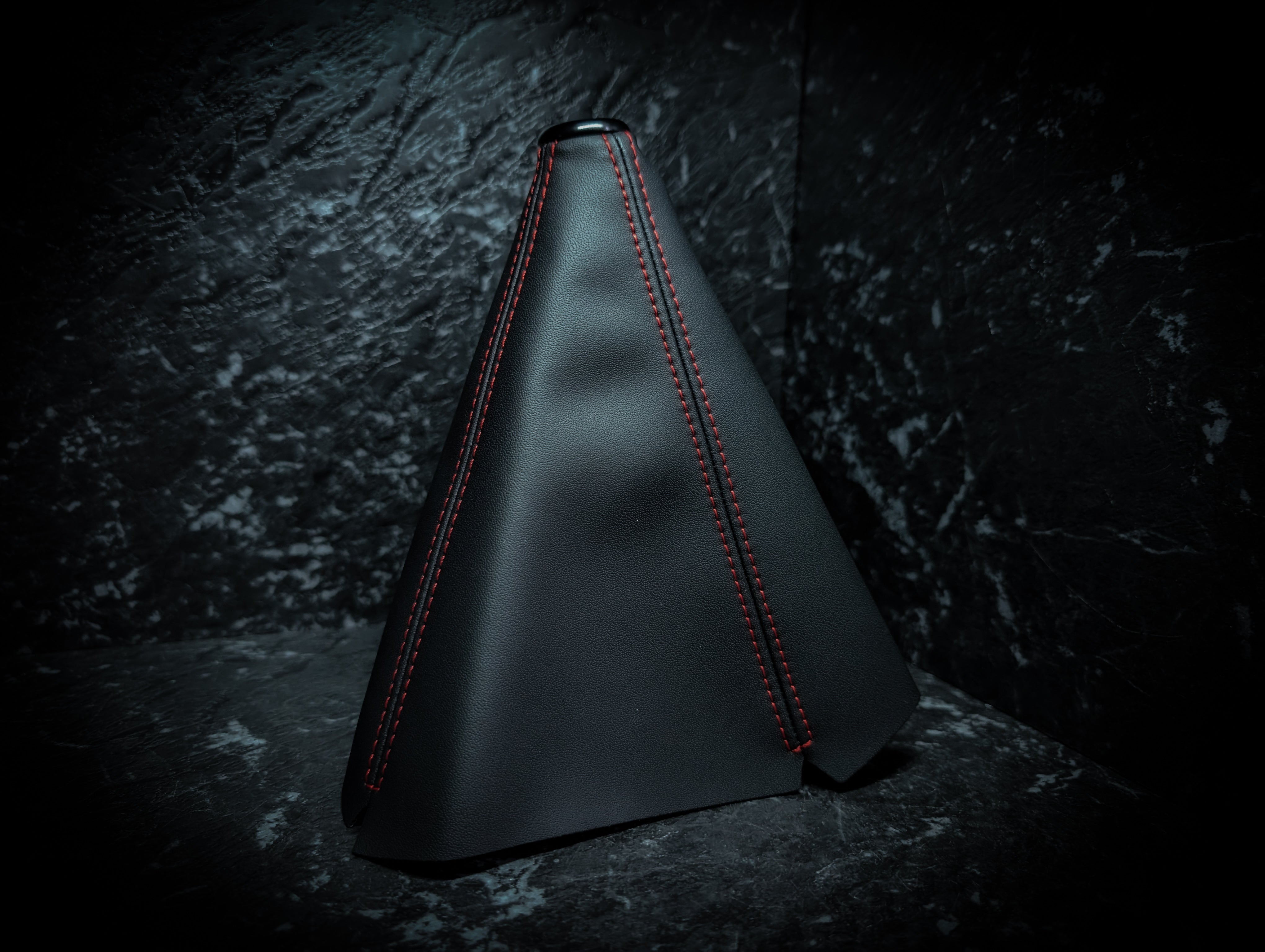 Red Stitch | Black Leather Manual Gear Boot