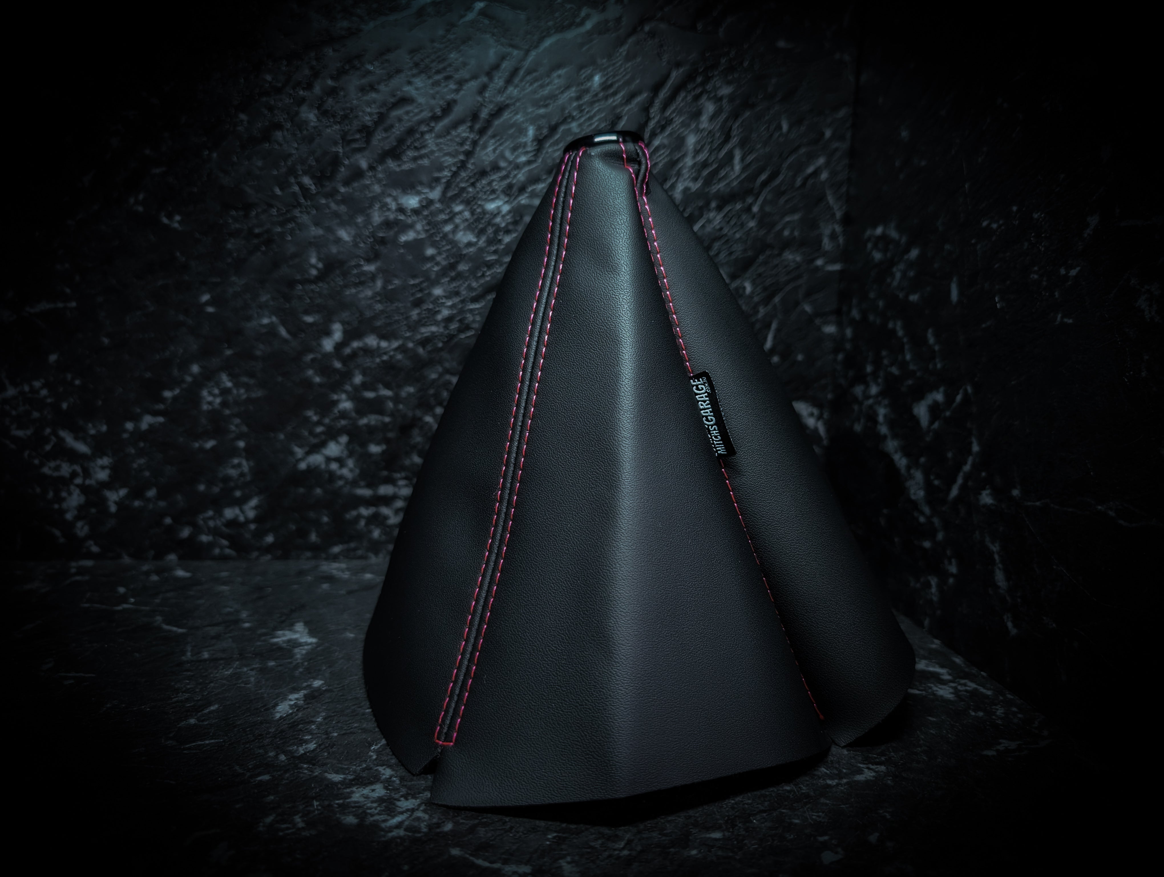 Bright Pink Stitch | Black Leather Manual Gear Boot