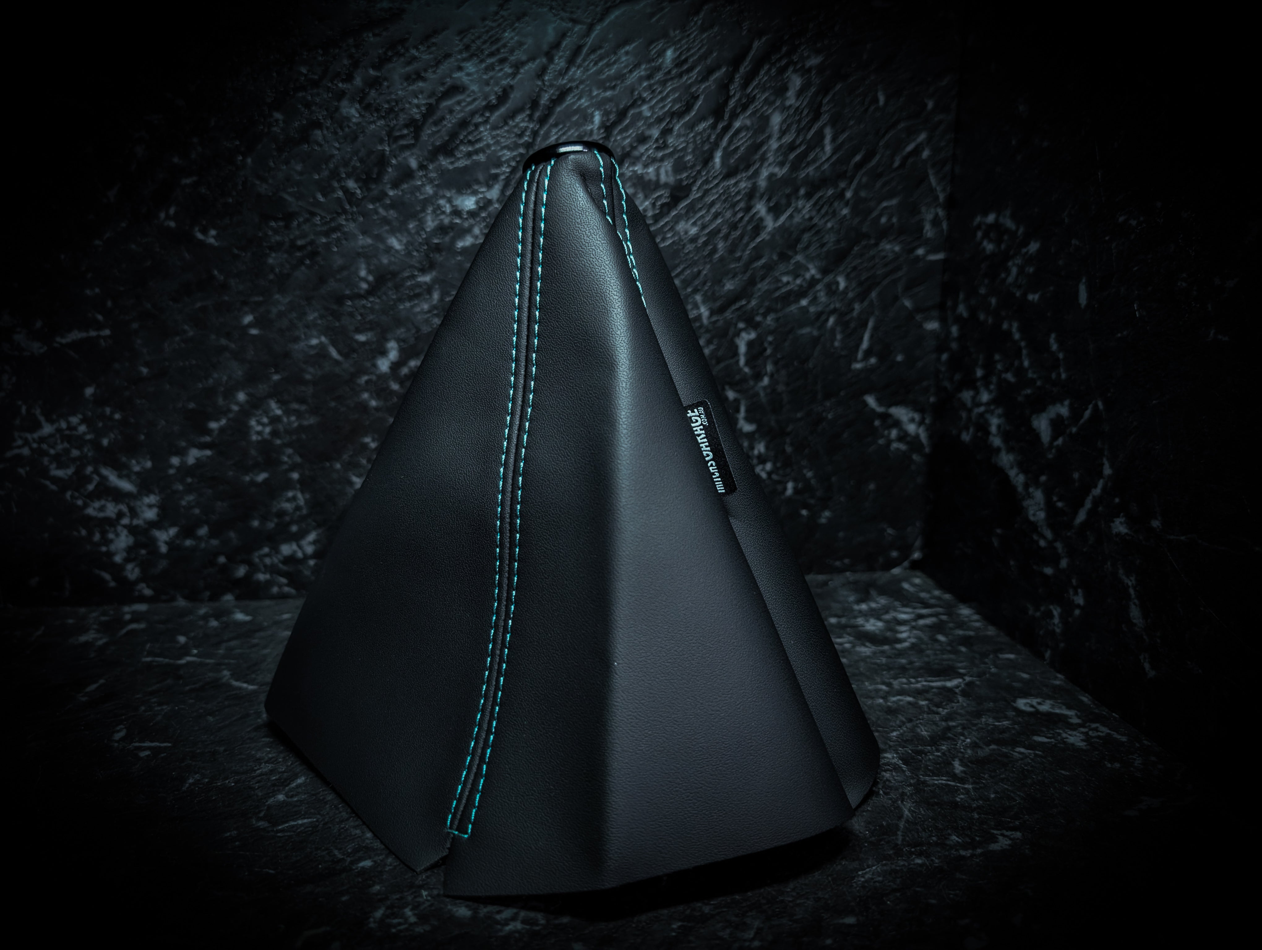 Turquoise Blue Stitch | Black Leather Manual Gear Boot