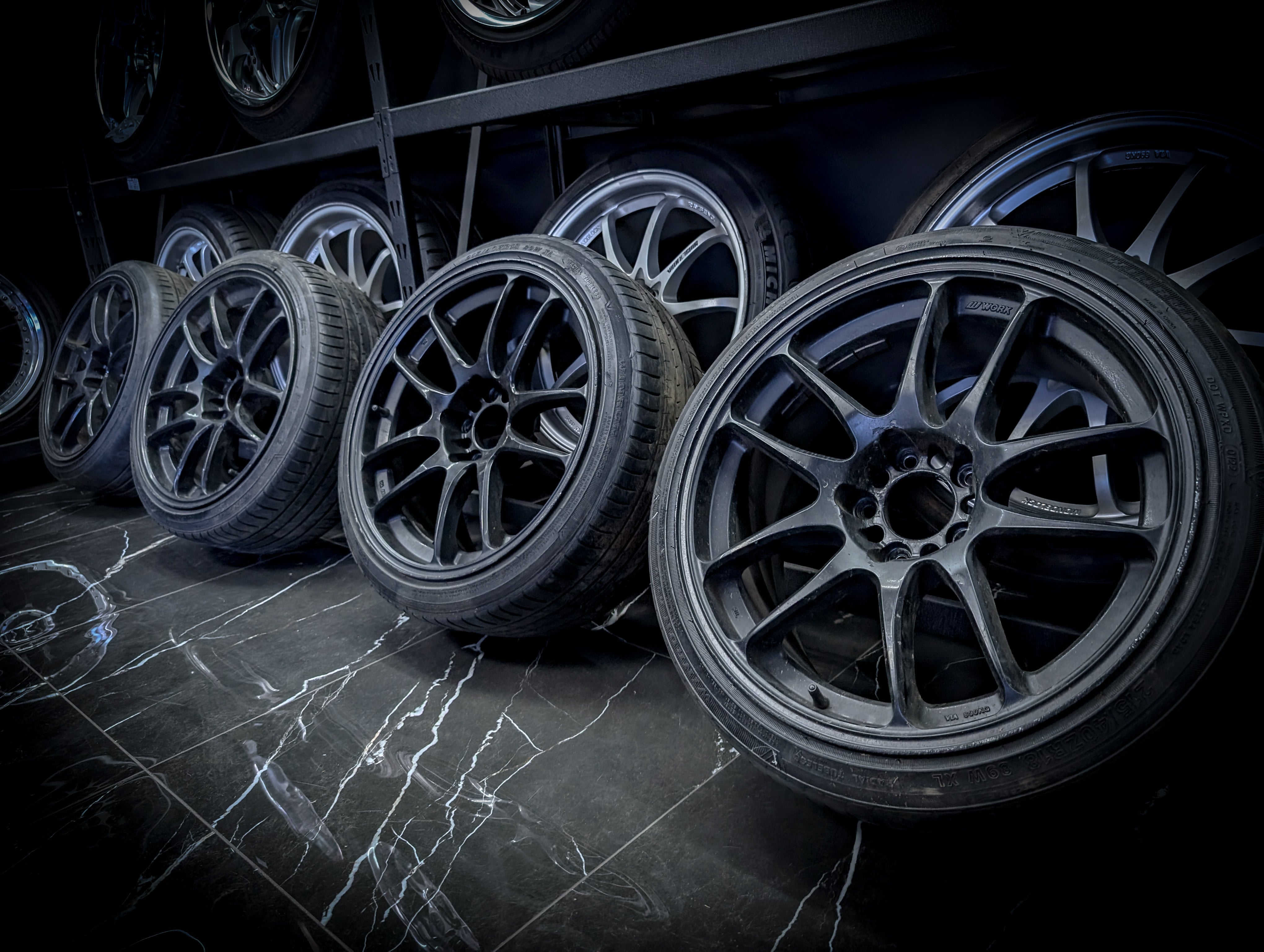 18" WORK CR Kiwami Black Wheels x 4