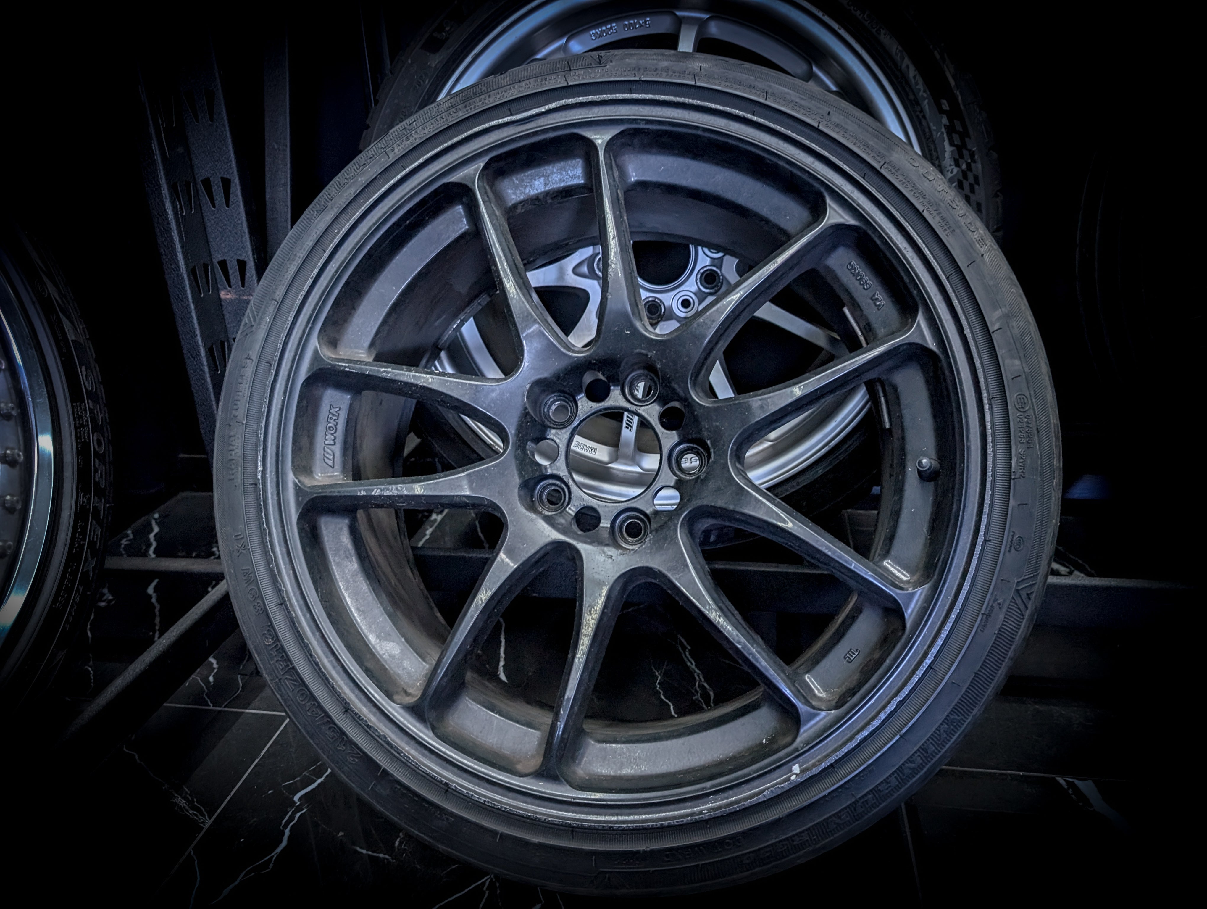 18" WORK CR Kiwami Black Wheels x 4