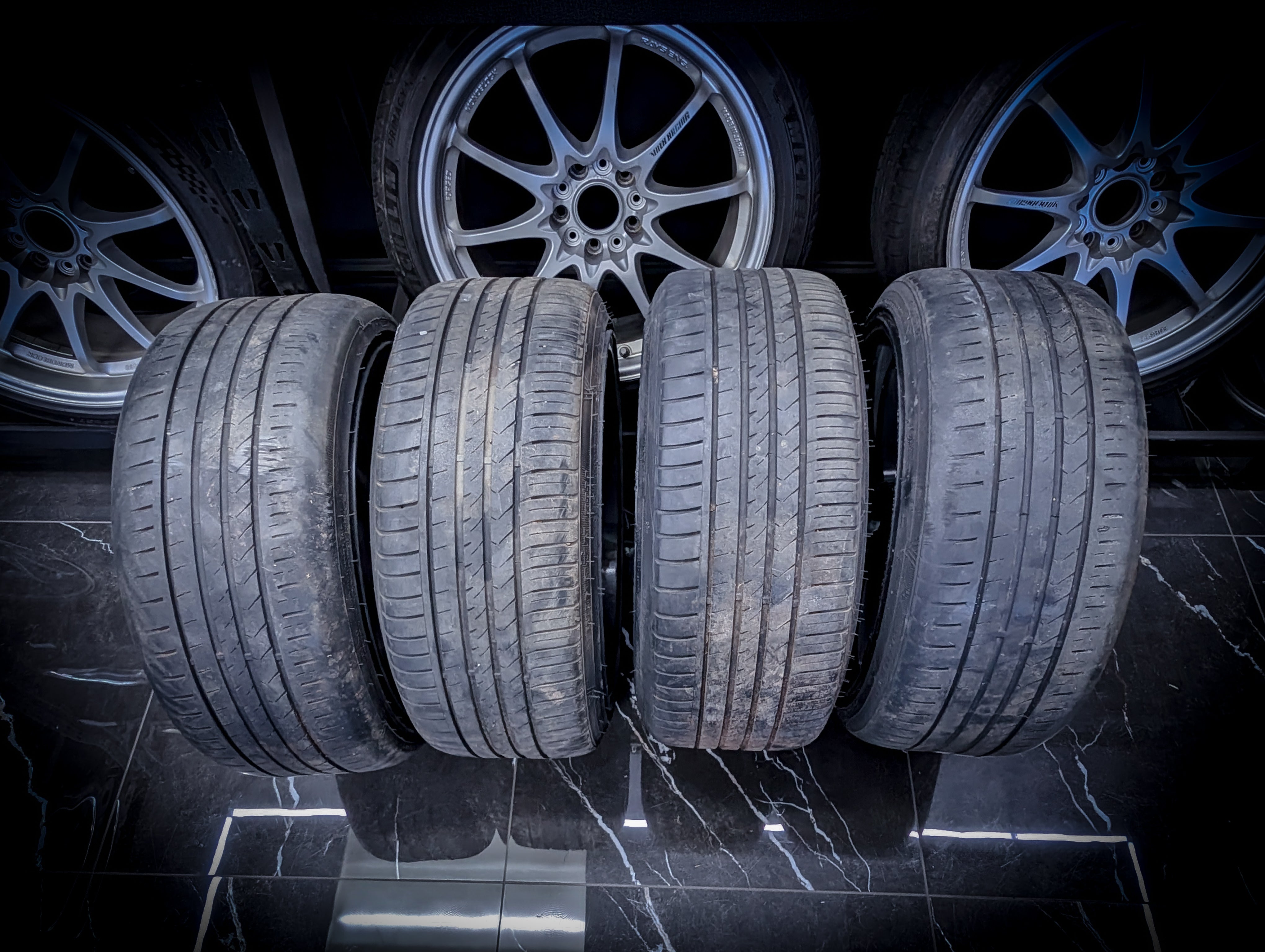 18" WORK CR Kiwami Black Wheels x 4